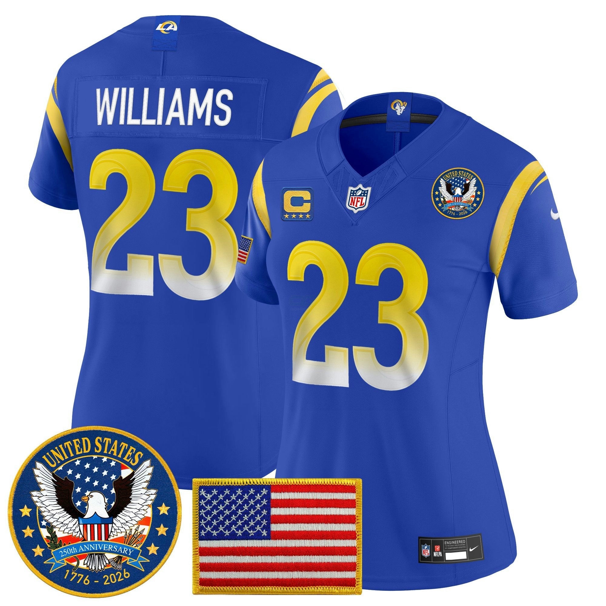 Camisa NFL Women’s Los Angeles 2025 “United States 250th Anniversary Patch” Vapor Limited Jersey