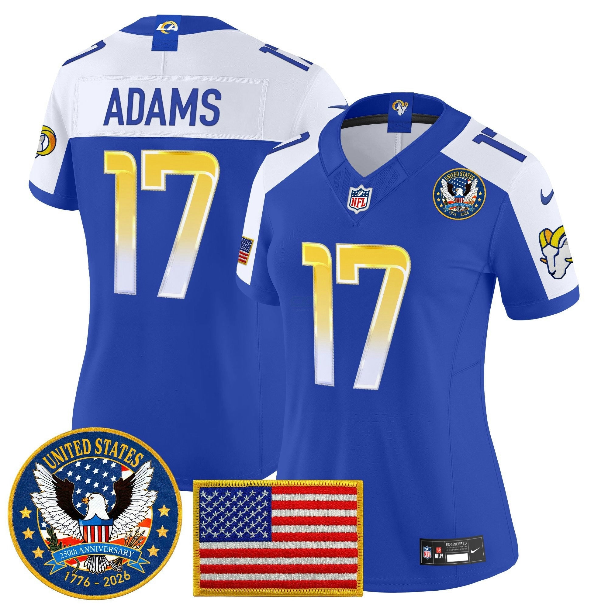 Camisa NFL Women’s Los Angeles 2025 “United States 250th Anniversary Patch” Vapor Limited Jersey