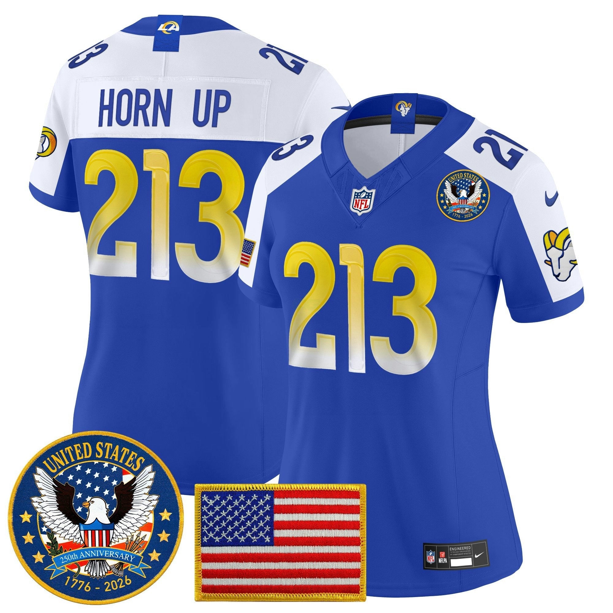 Camisa NFL Women’s Los Angeles 2025 “United States 250th Anniversary Patch” Vapor Limited Jersey