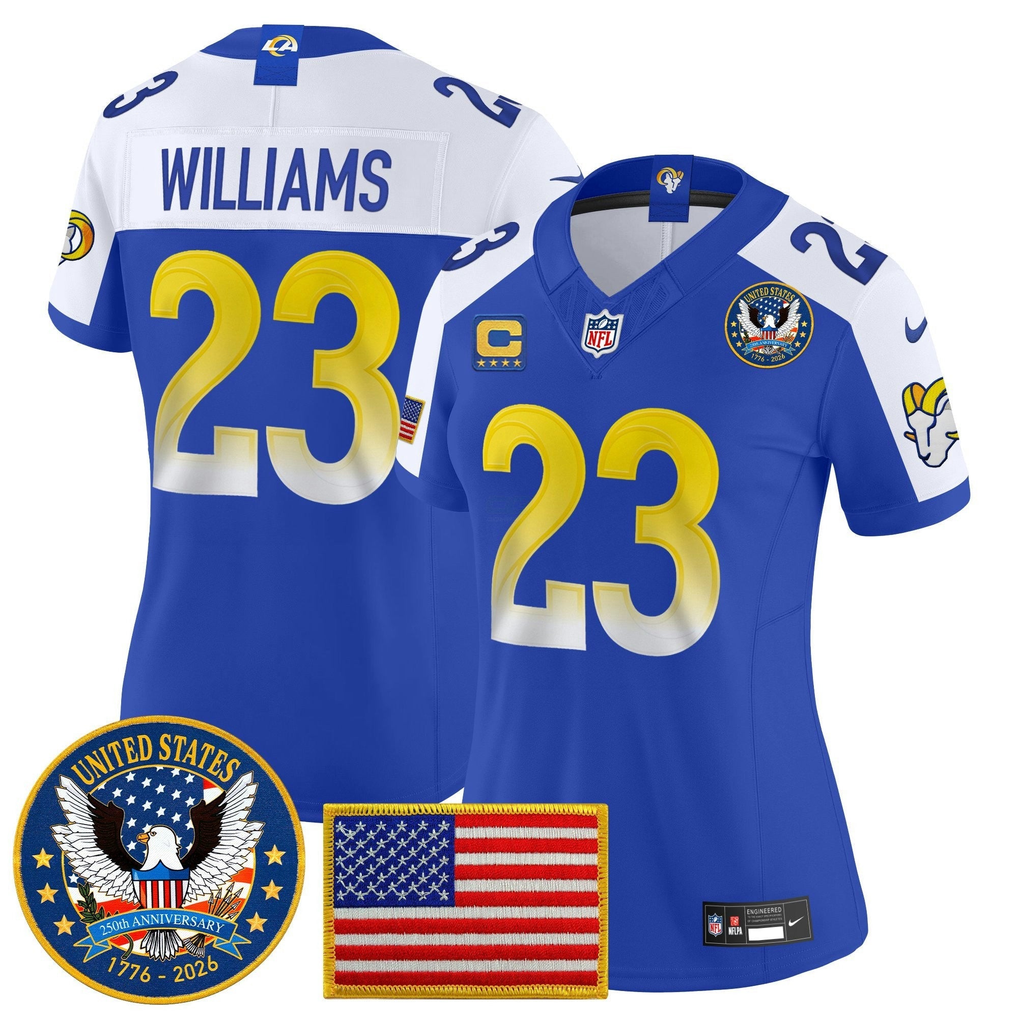 Camisa NFL Women’s Los Angeles 2025 “United States 250th Anniversary Patch” Vapor Limited Jersey