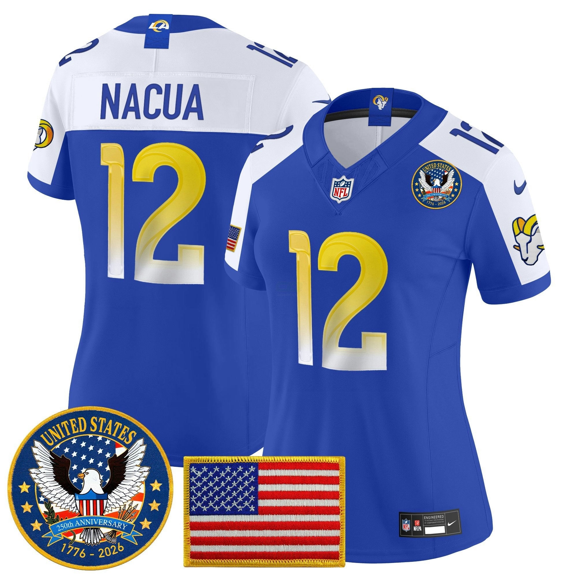 Camisa NFL Women’s Los Angeles 2025 “United States 250th Anniversary Patch” Vapor Limited Jersey