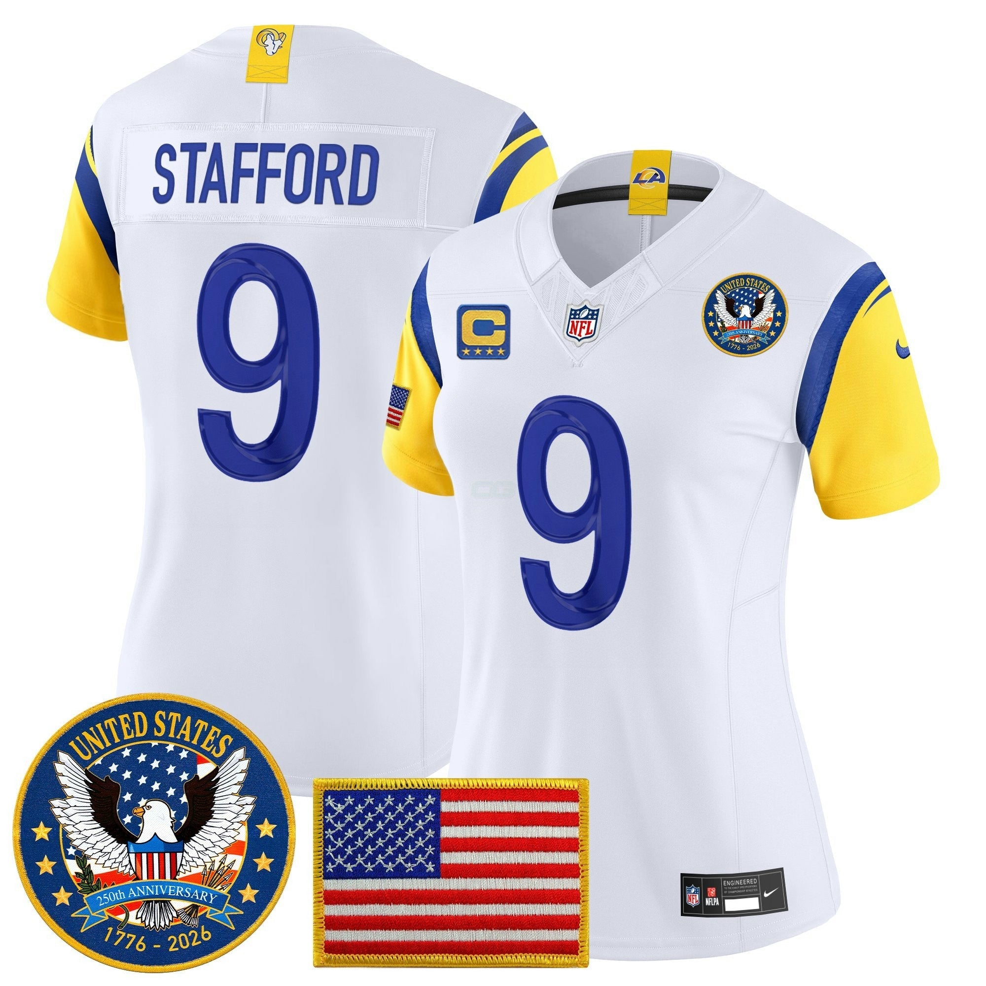 Camisa NFL Women’s Los Angeles 2025 “United States 250th Anniversary Patch” Vapor Limited Jersey
