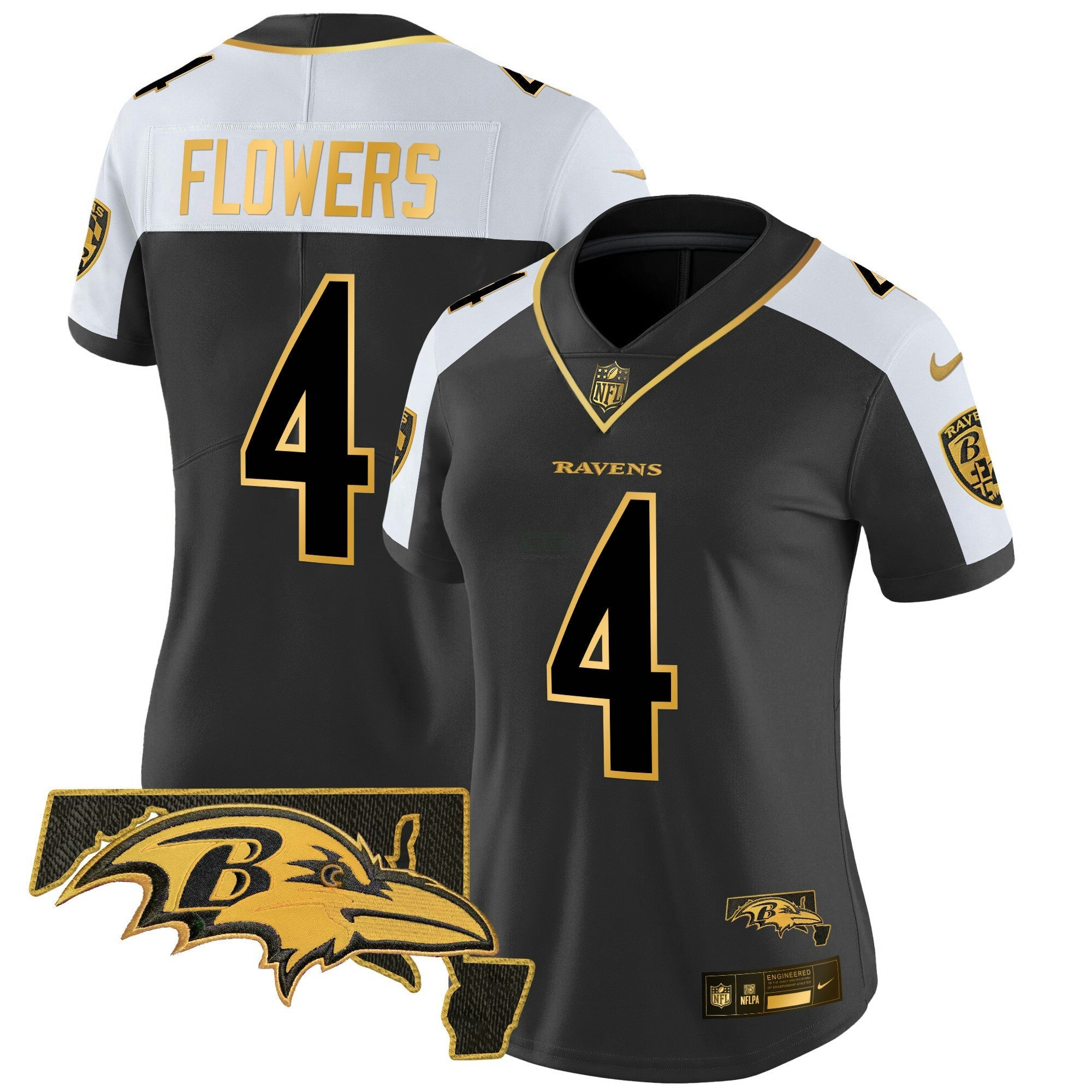 Camisa NFL Women’s Maryland Patch Dourada Vapor Limited Jersey V2