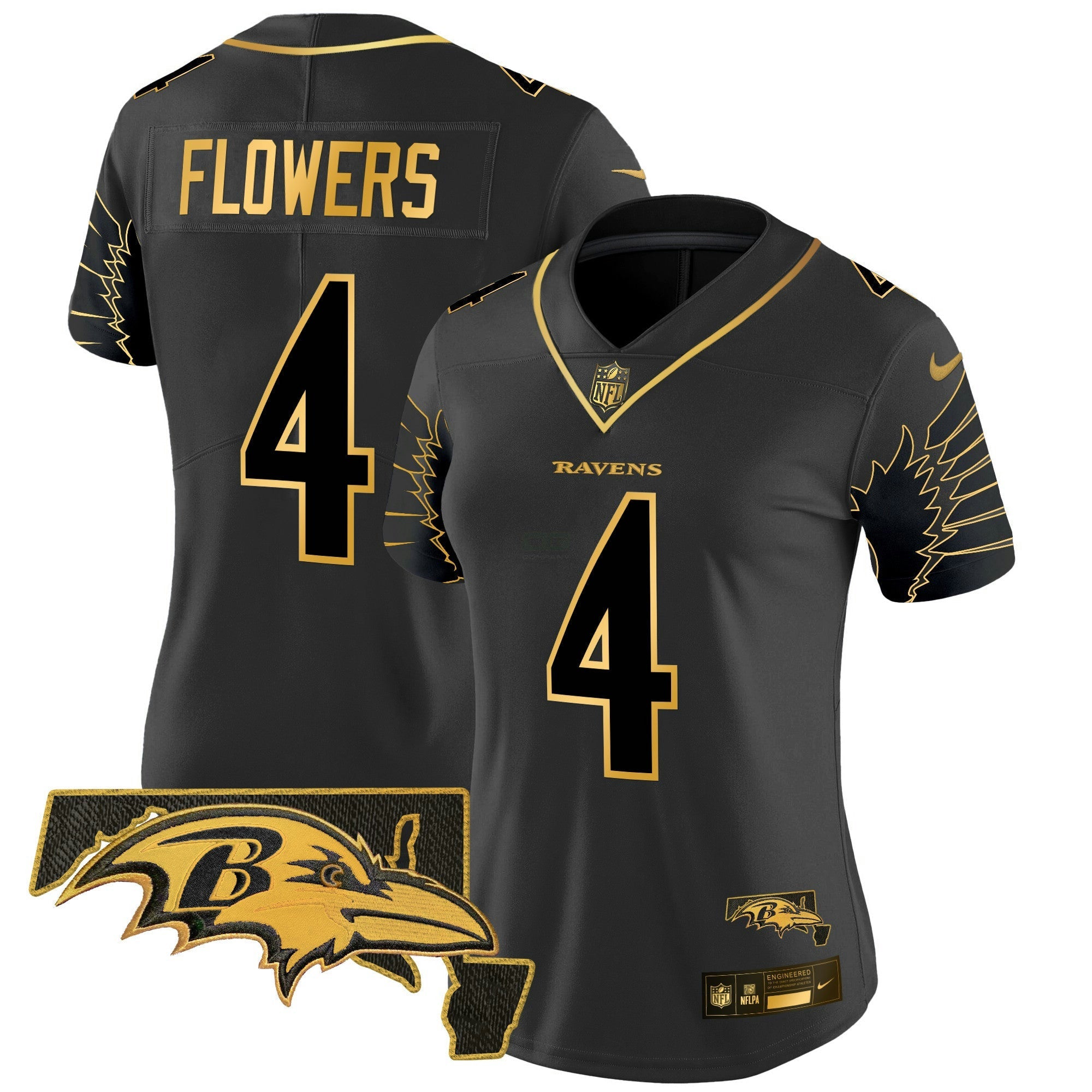 Camisa NFL Women’s Maryland Patch Dourada Vapor Limited Jersey V2
