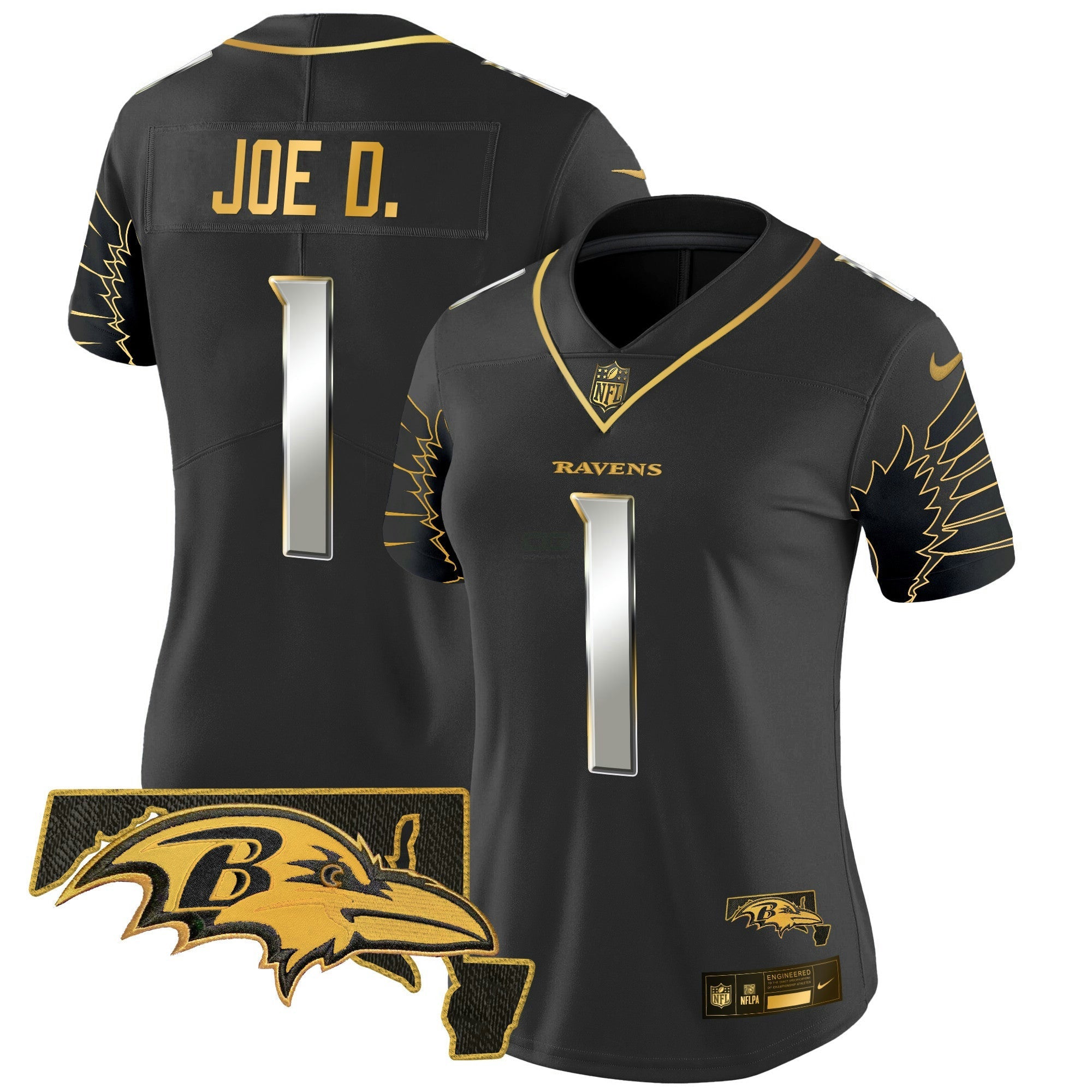 Camisa NFL Women’s Maryland Patch Dourada Vapor Limited Jersey V2