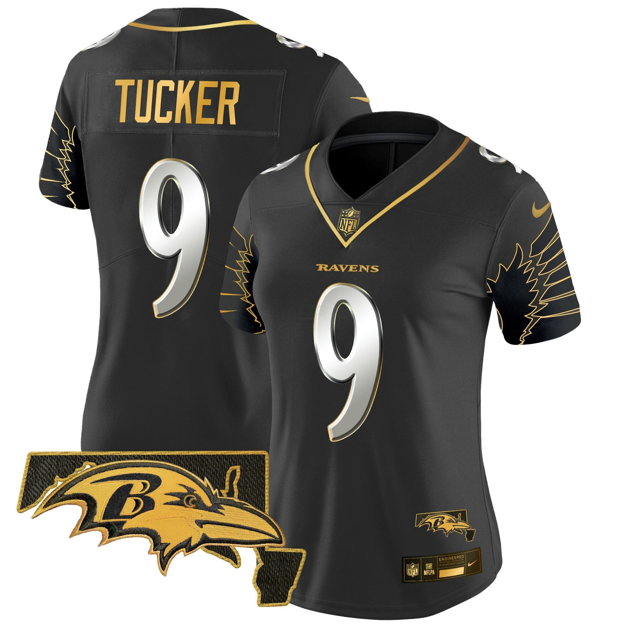 Camisa NFL Women’s Maryland Patch Dourada Vapor Limited Jersey V2