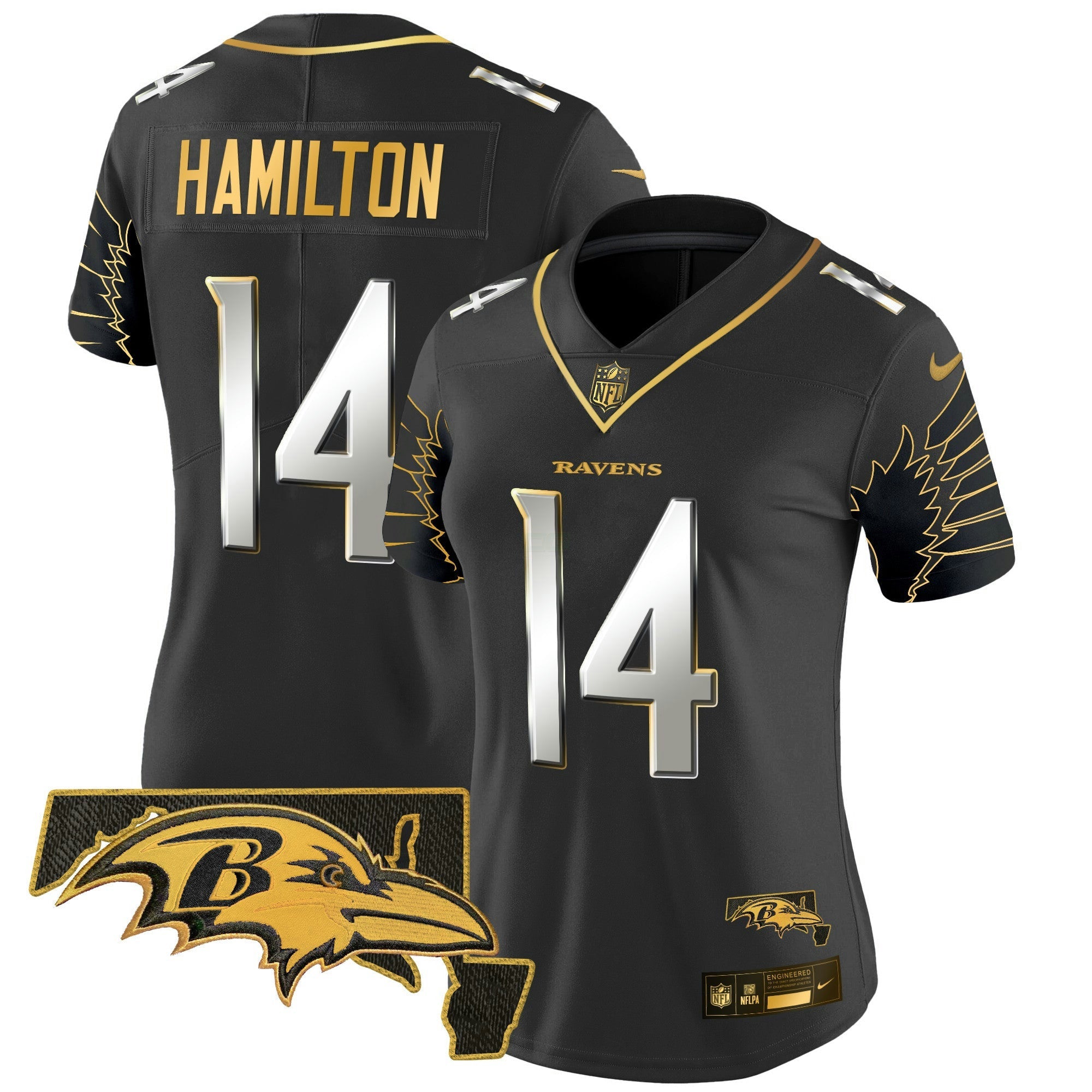 Camisa NFL Women’s Maryland Patch Dourada Vapor Limited Jersey V2