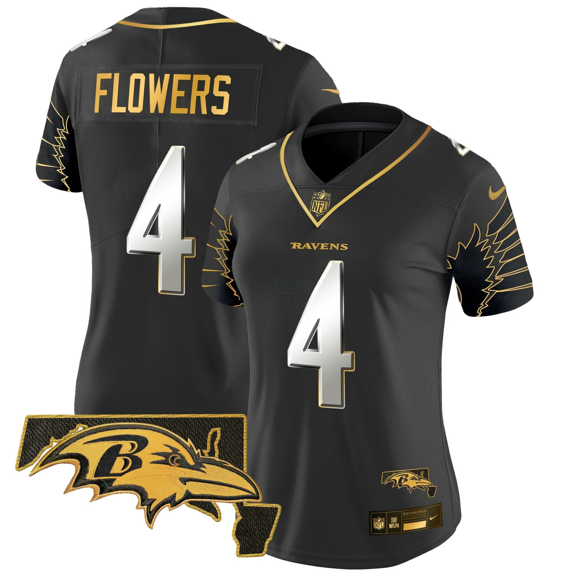 Camisa NFL Women’s Maryland Patch Dourada Vapor Limited Jersey V2