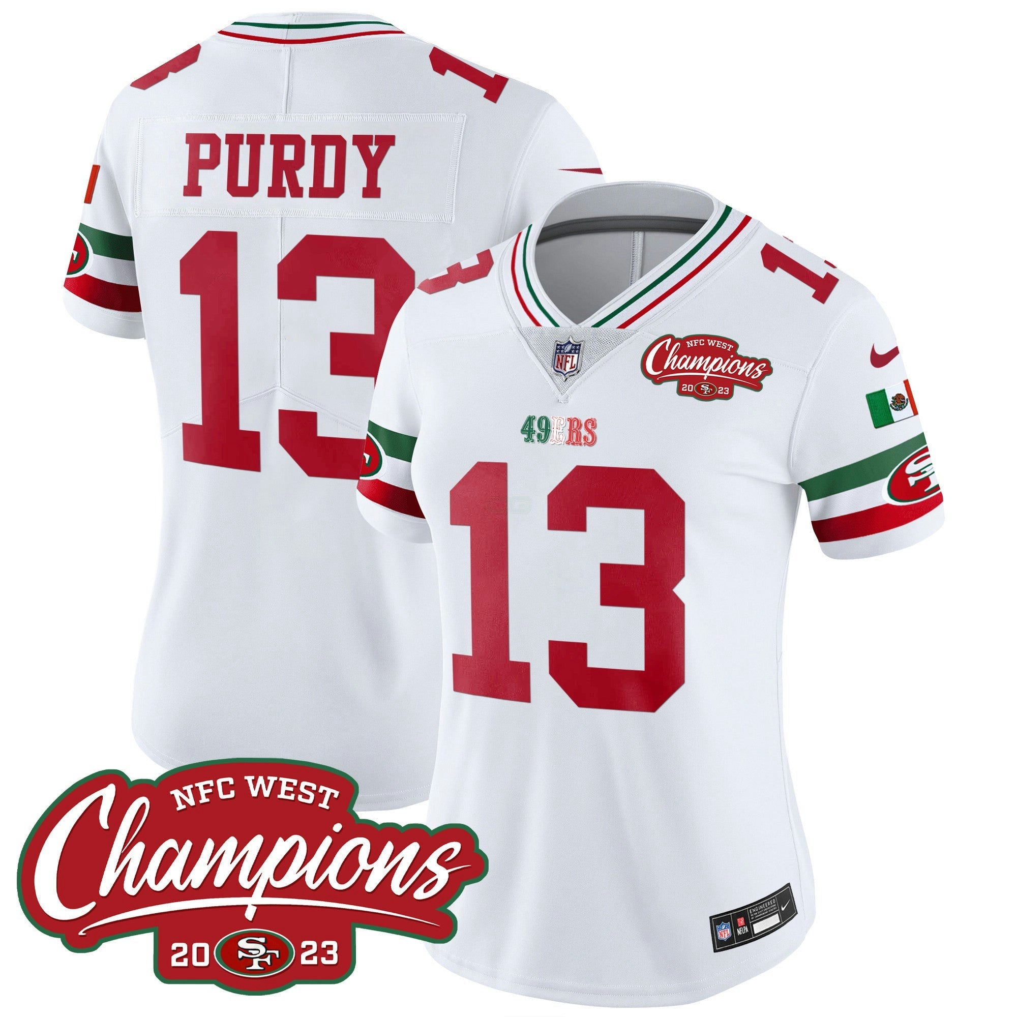 Camisa NFL Women’s Mexico 2023 NFC West Champions Patch Vapor Jersey