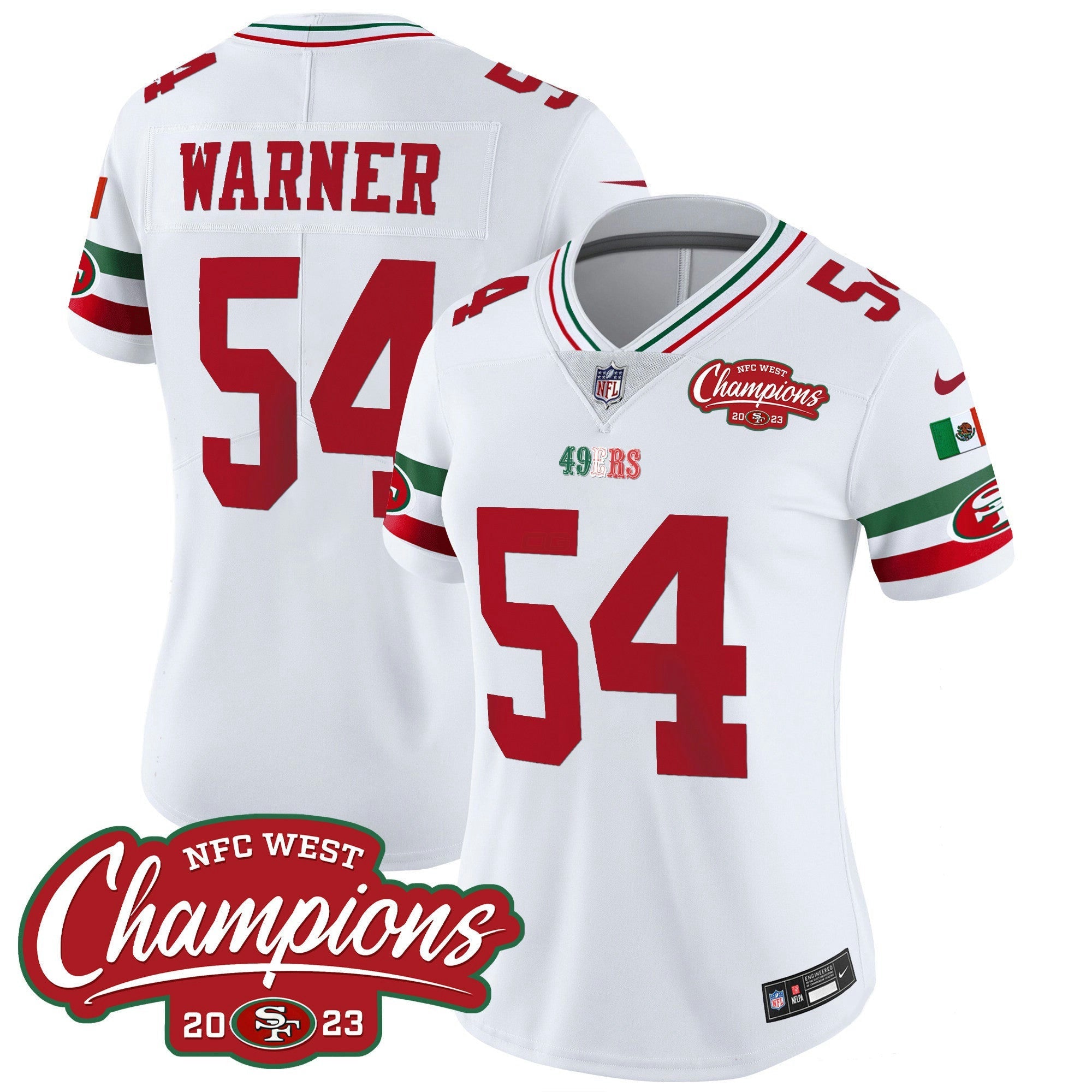 Camisa NFL Women’s Mexico 2023 NFC West Champions Patch Vapor Jersey