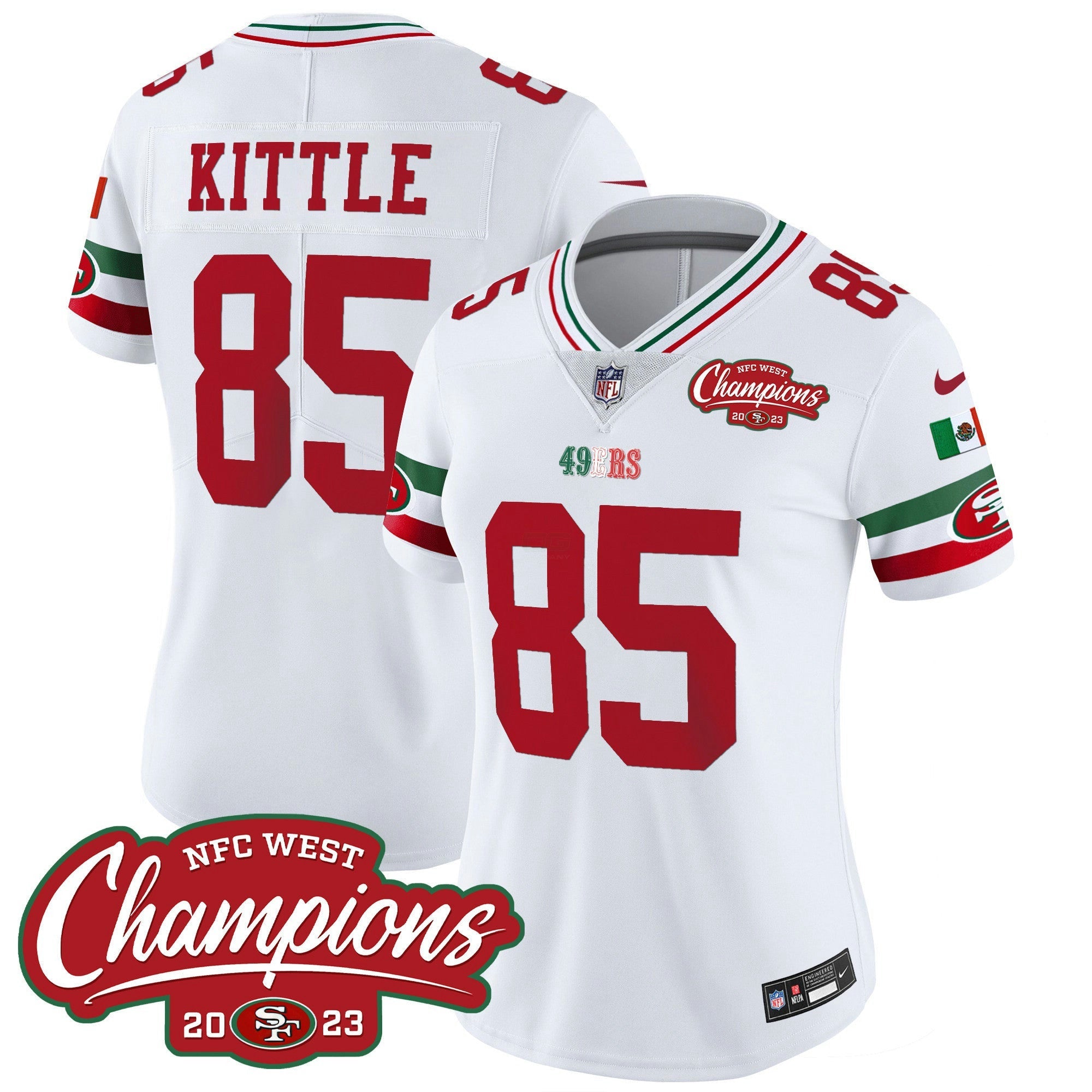Camisa NFL Women’s Mexico 2023 NFC West Champions Patch Vapor Jersey