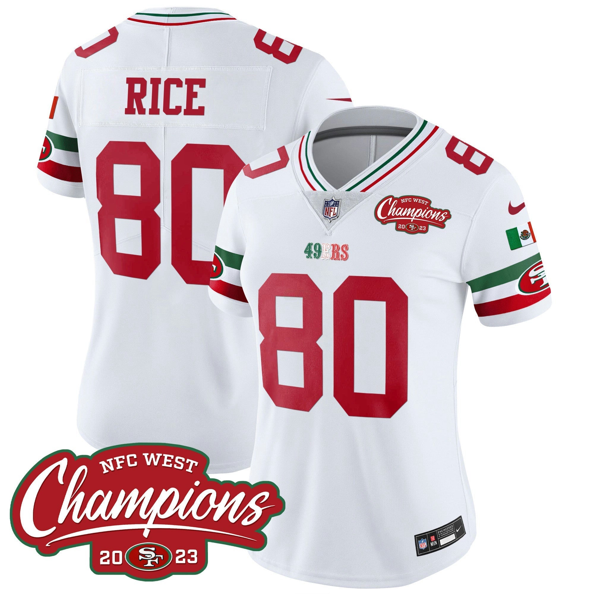 Camisa NFL Women’s Mexico 2023 NFC West Champions Patch Vapor Jersey