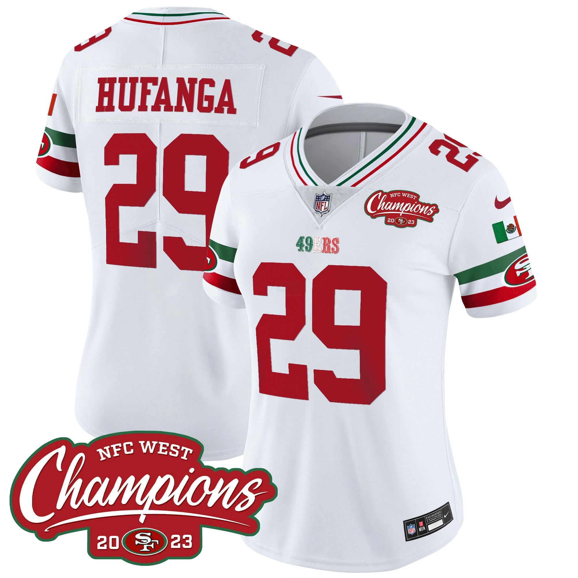Camisa NFL Women’s Mexico 2023 NFC West Champions Patch Vapor Jersey