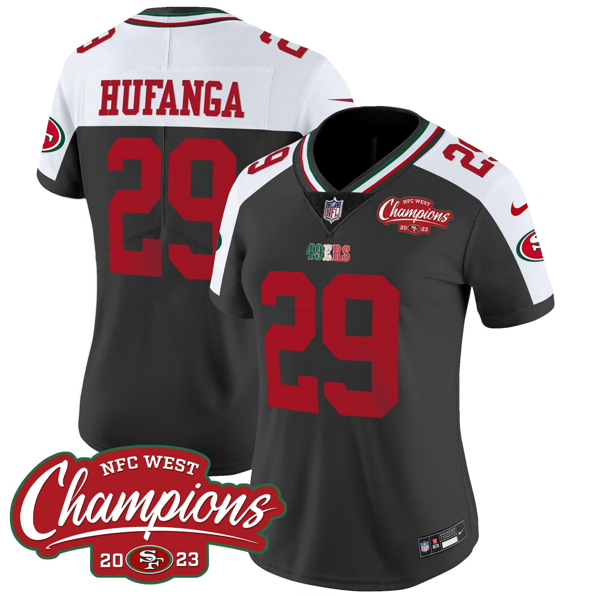 Camisa NFL Women’s Mexico 2023 NFC West Champions Patch Vapor Jersey