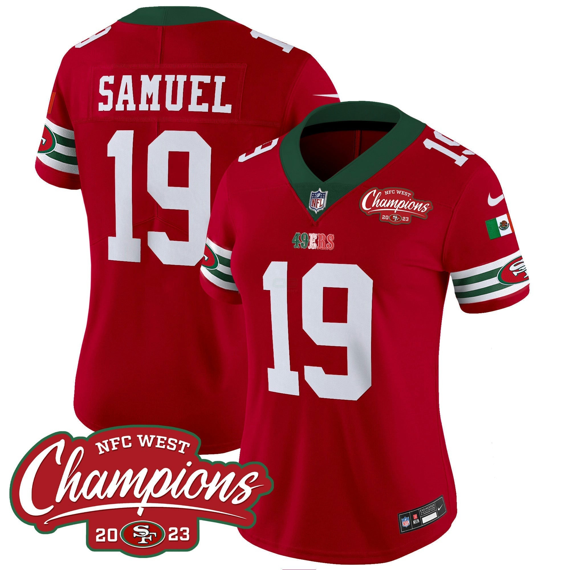Camisa NFL Women’s Mexico 2023 NFC West Champions Patch Vapor Jersey