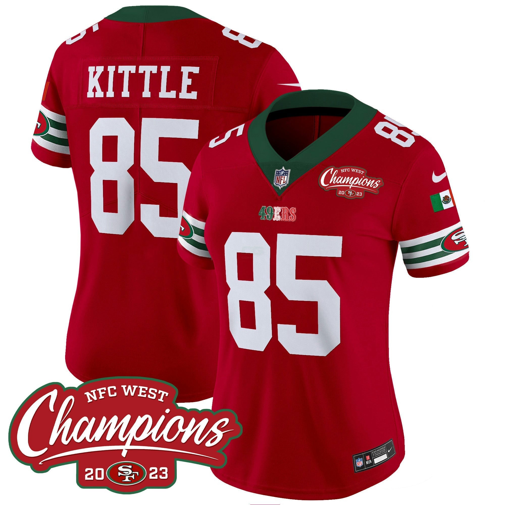 Camisa NFL Women’s Mexico 2023 NFC West Champions Patch Vapor Jersey