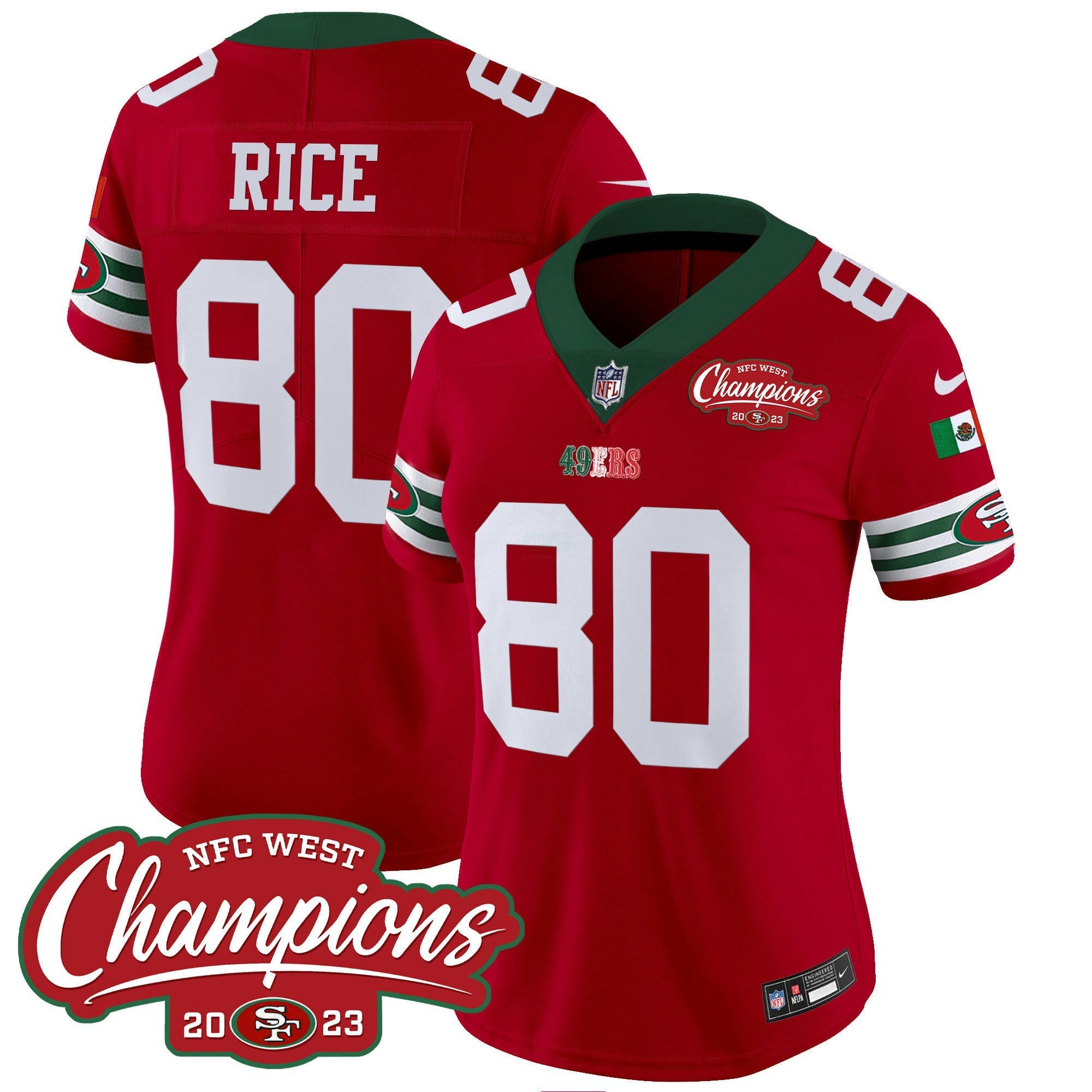 Camisa NFL Women’s Mexico 2023 NFC West Champions Patch Vapor Jersey