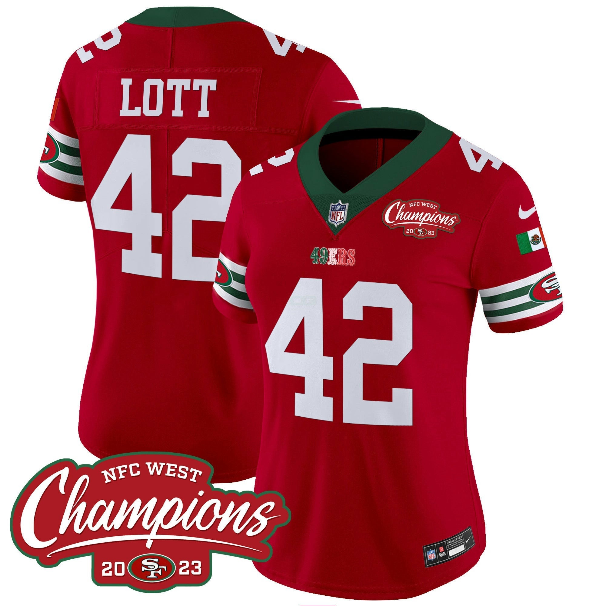 Camisa NFL Women’s Mexico 2023 NFC West Champions Patch Vapor Jersey