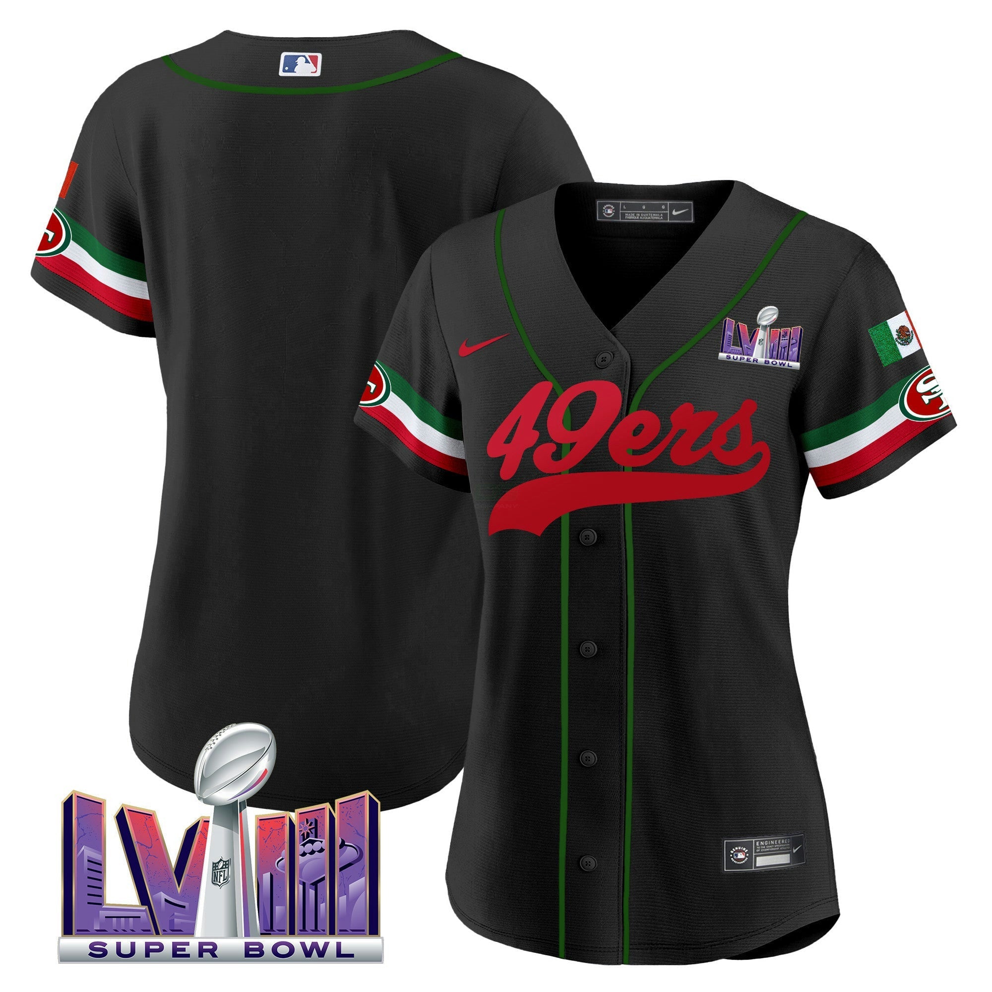 Camisa NFL Women’s Mexico Super Bowl LVIII Patch Jersey