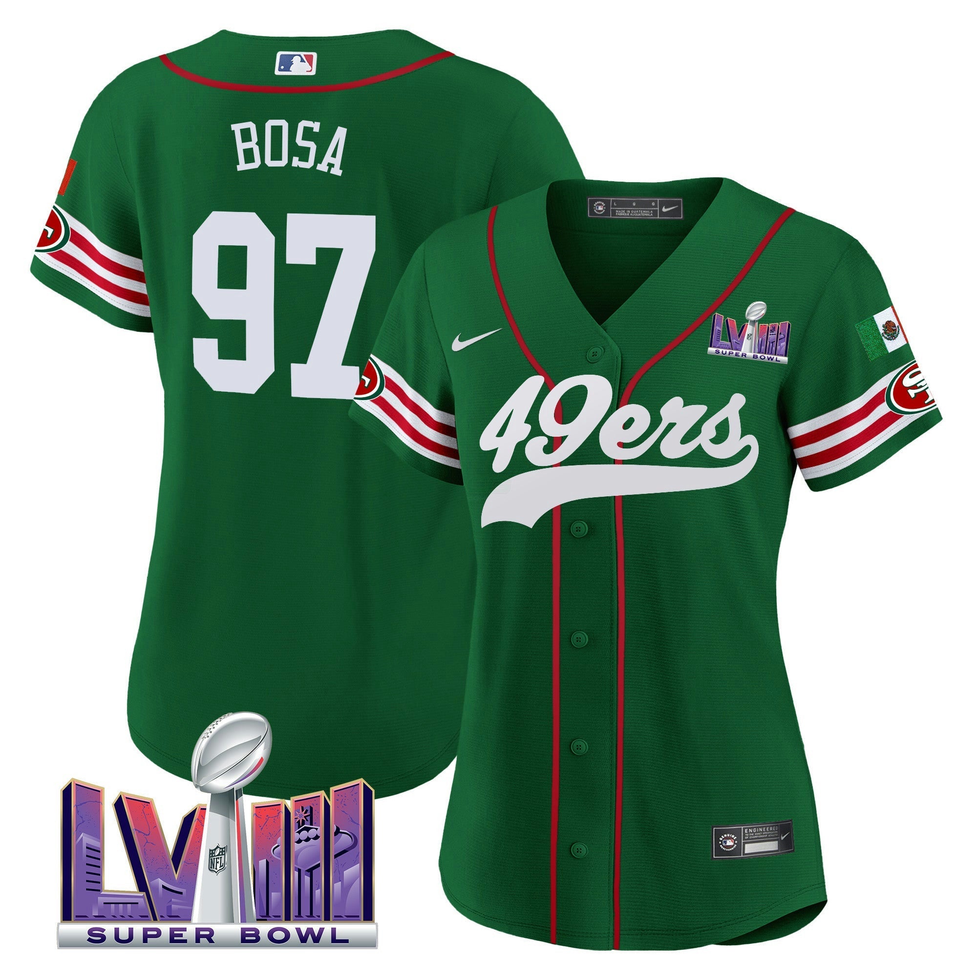 Camisa NFL Women’s Mexico Super Bowl LVIII Patch Jersey