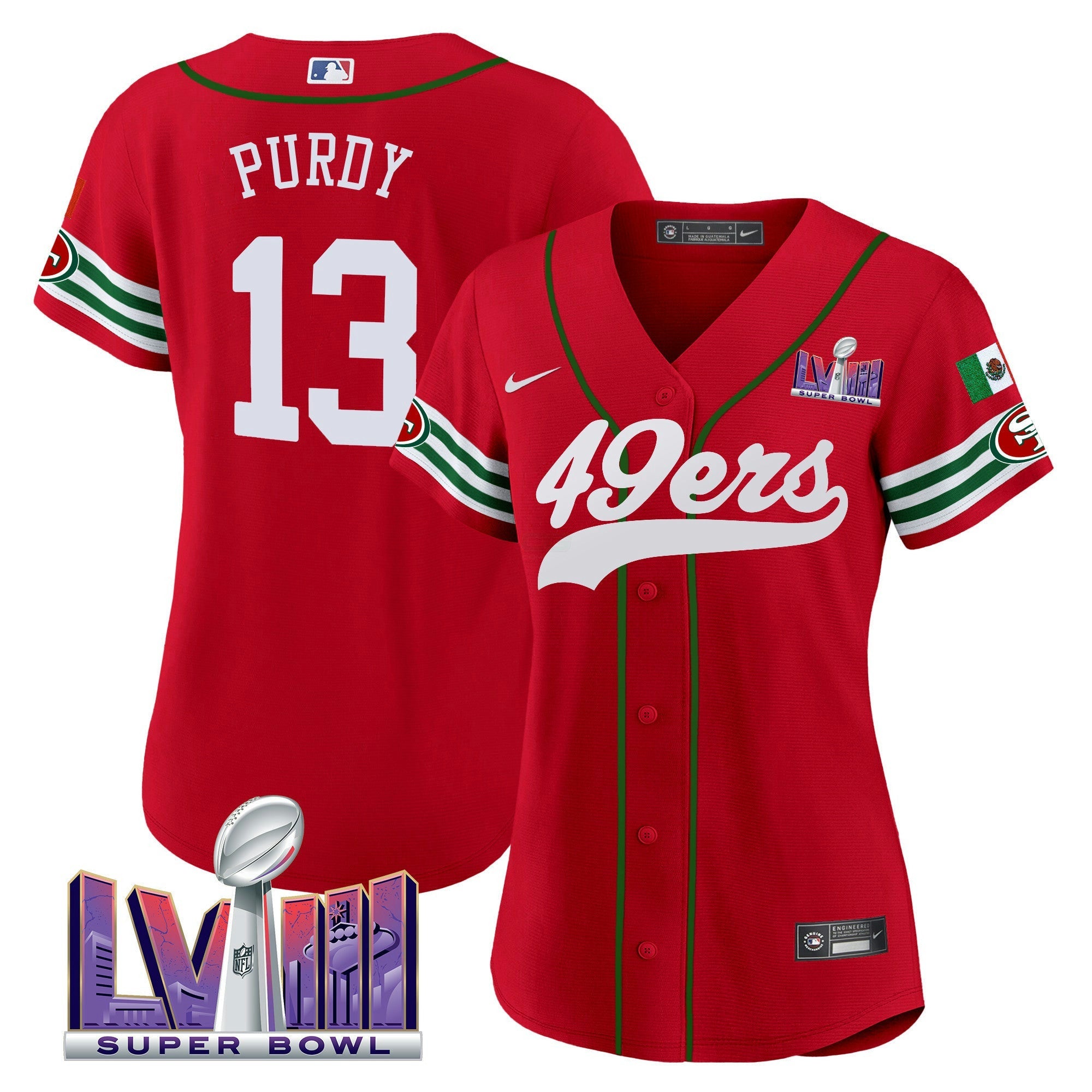 Camisa NFL Women’s Mexico Super Bowl LVIII Patch Jersey