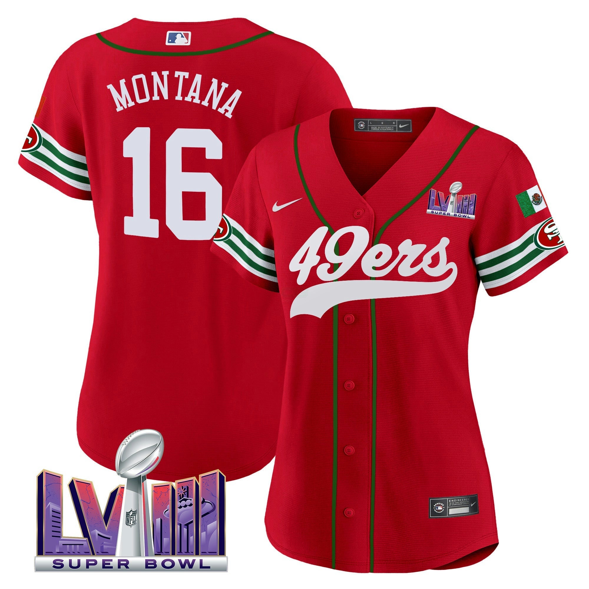 Camisa NFL Women’s Mexico Super Bowl LVIII Patch Jersey