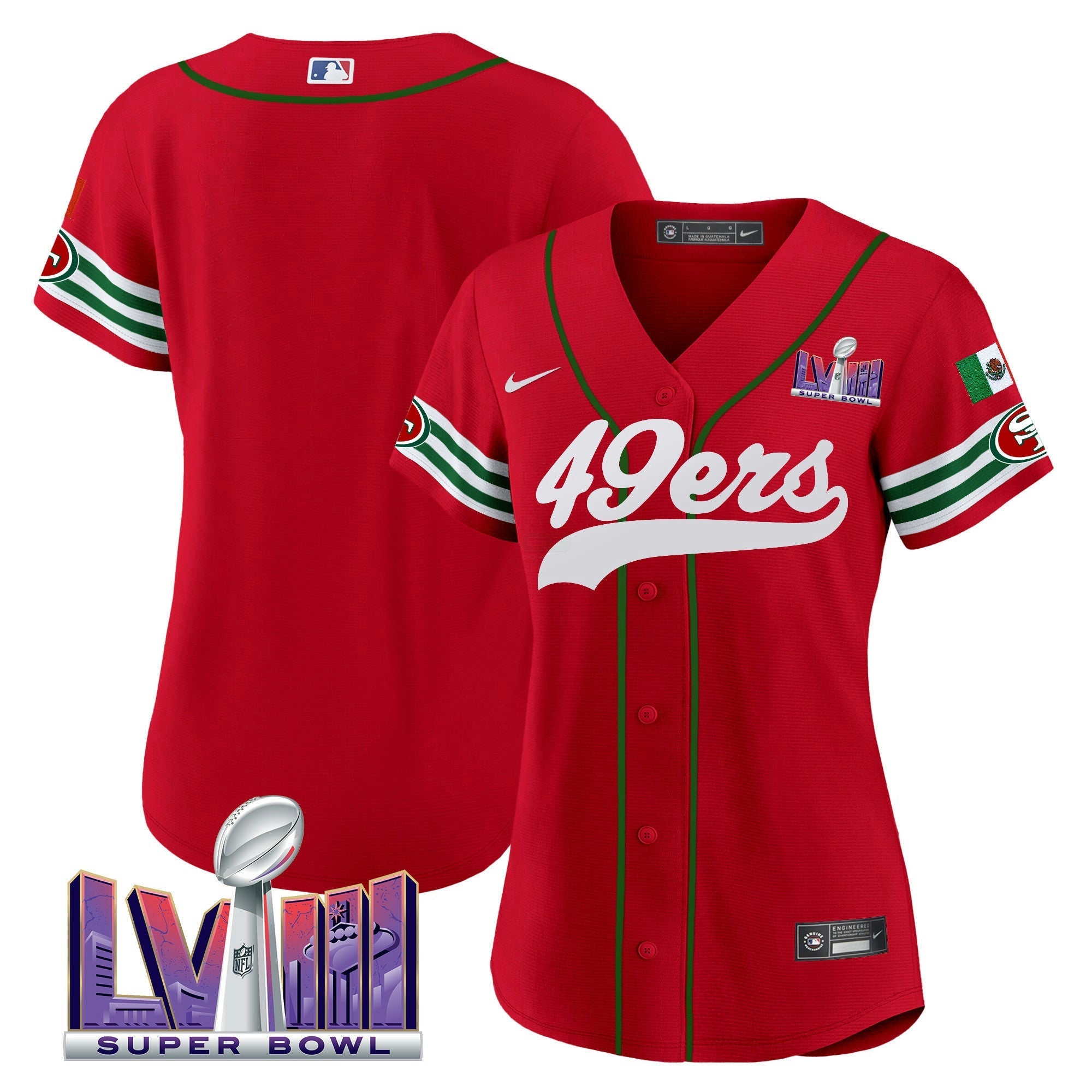 Camisa NFL Women’s Mexico Super Bowl LVIII Patch Jersey