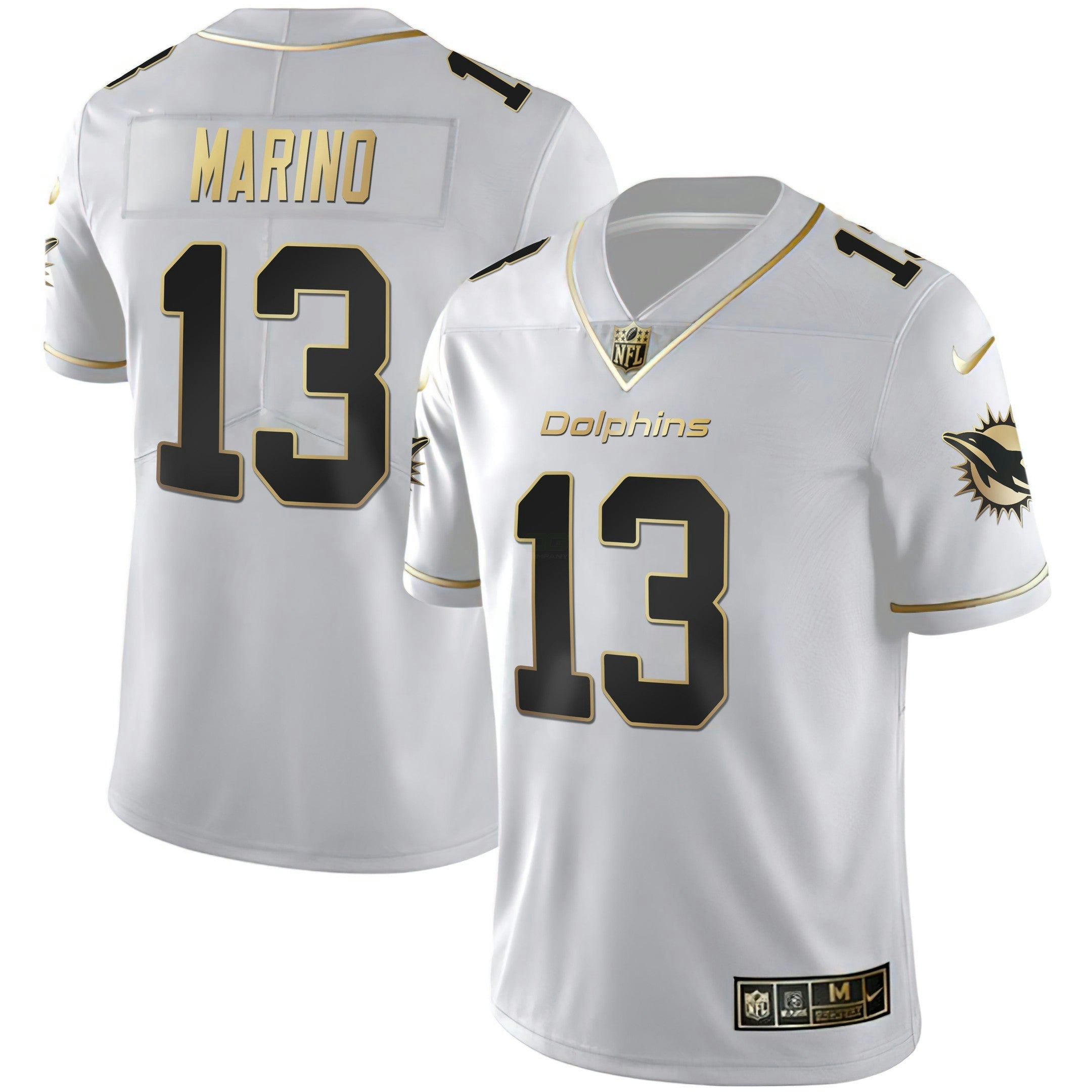 Camisa NFL Women’s Miami Branca Dourada & Preta Dourada Jersey
