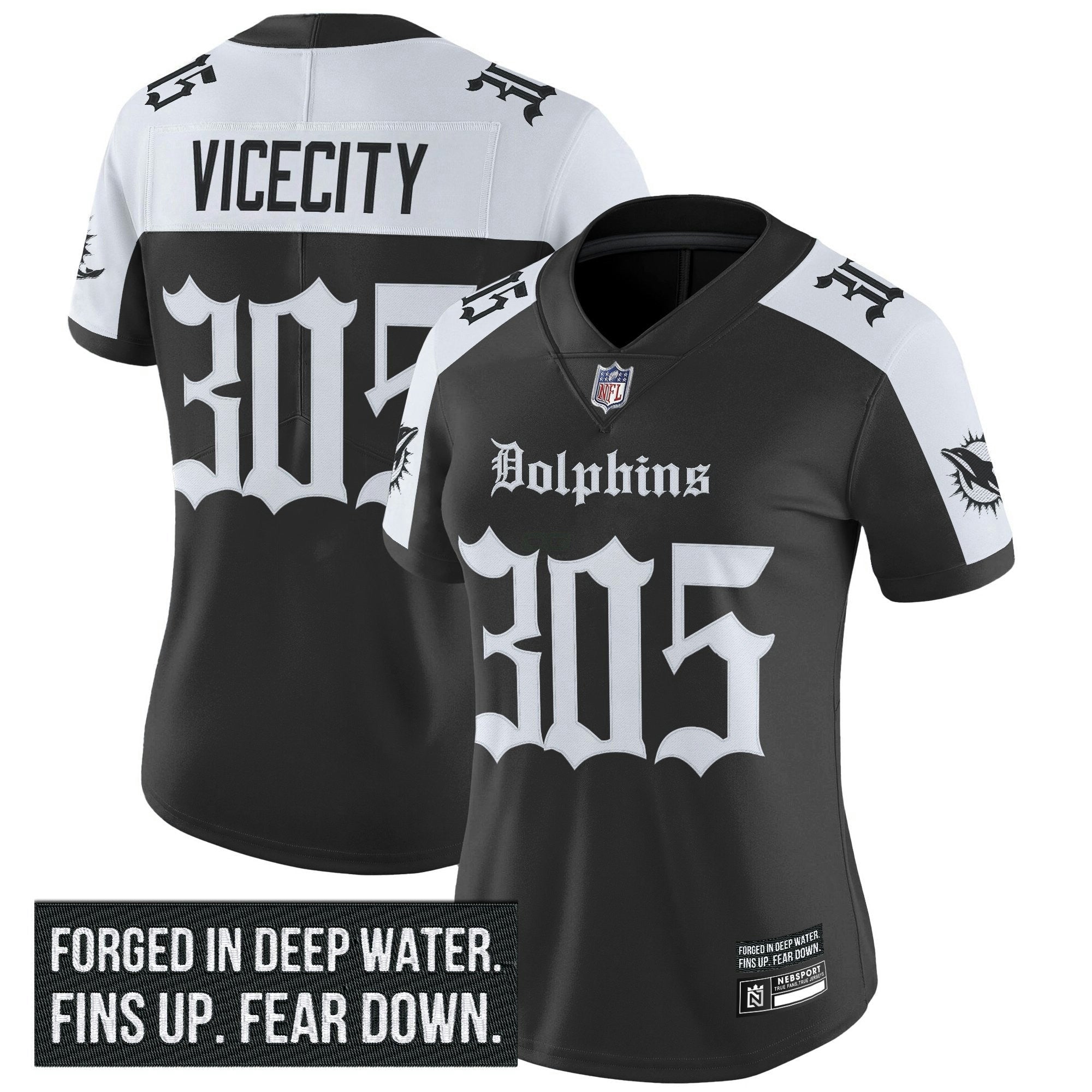 Camisa NFL Women’s Miami ‘Gothic Deep Water Edition’ Vapor Limited Jersey