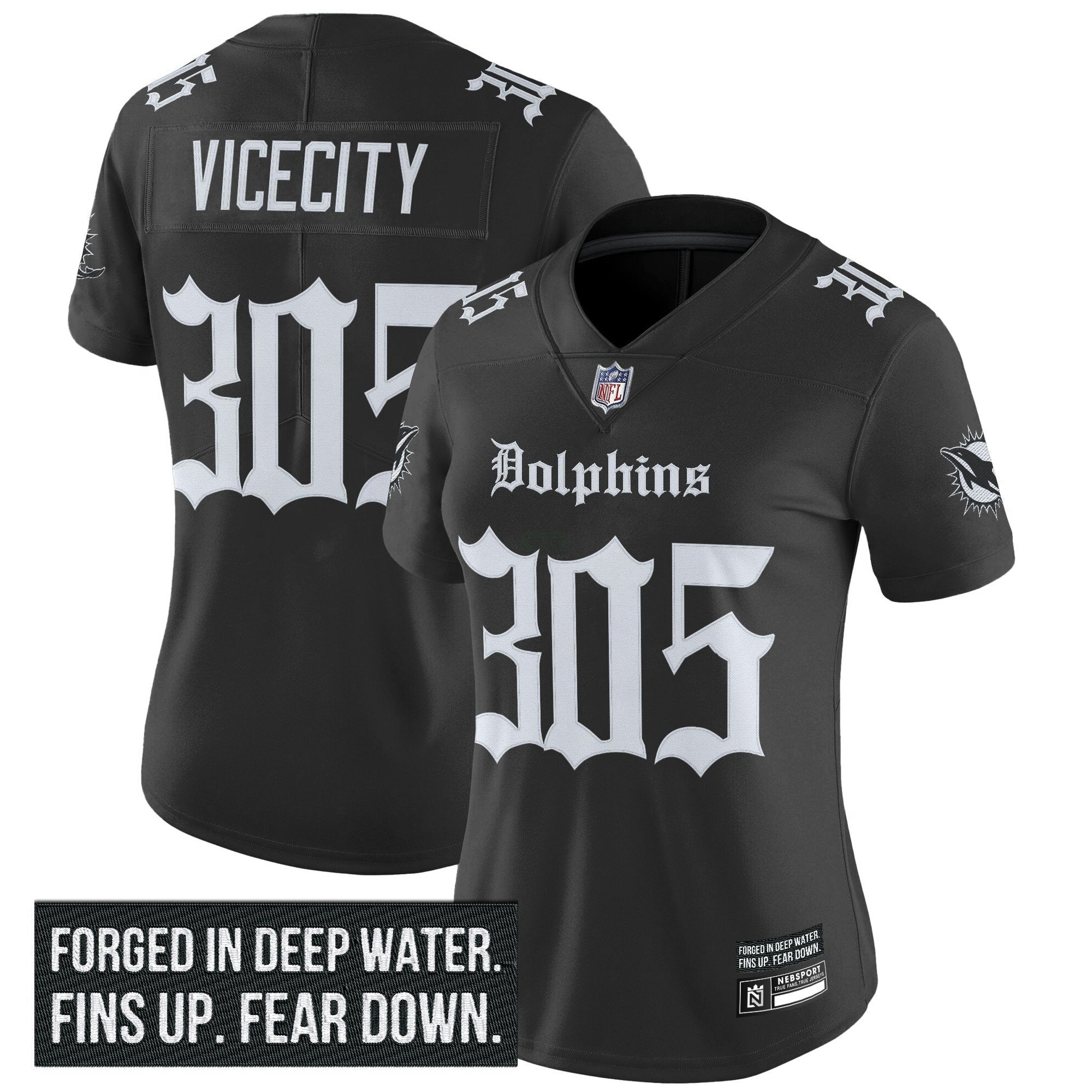 Camisa NFL Women’s Miami ‘Gothic Deep Water Edition’ Vapor Limited Jersey