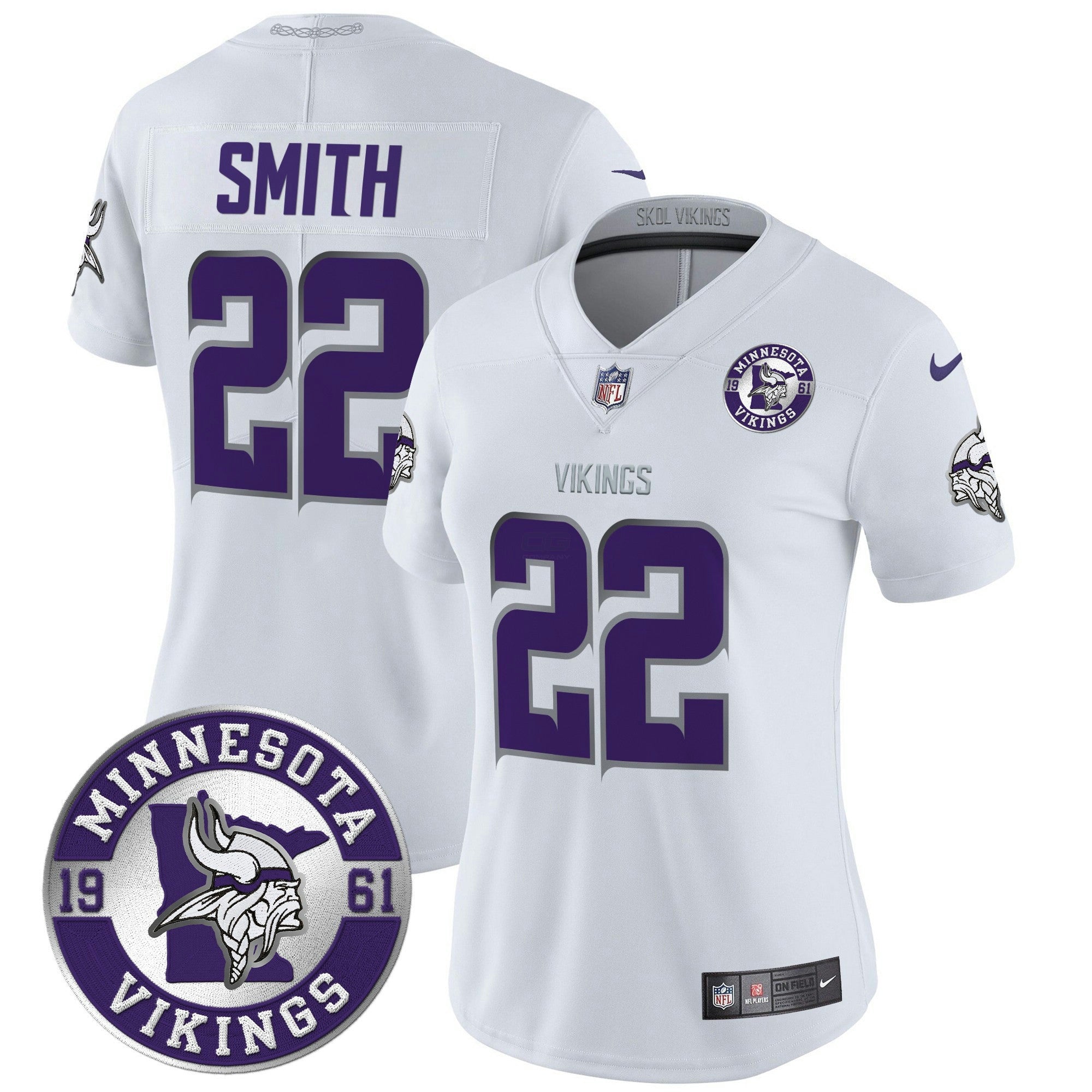 Camisa NFL Women’s Minnesota 2024 Vapor Limited Jersey – Est. 1961 Patch