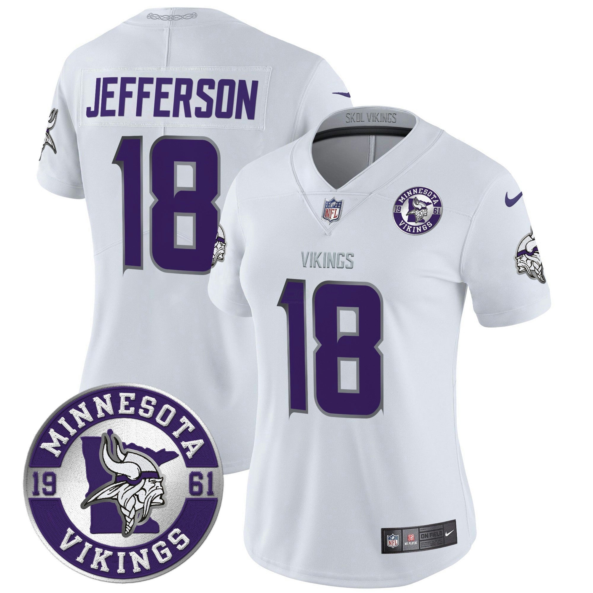 Camisa NFL Women’s Minnesota 2024 Vapor Limited Jersey – Est. 1961 Patch
