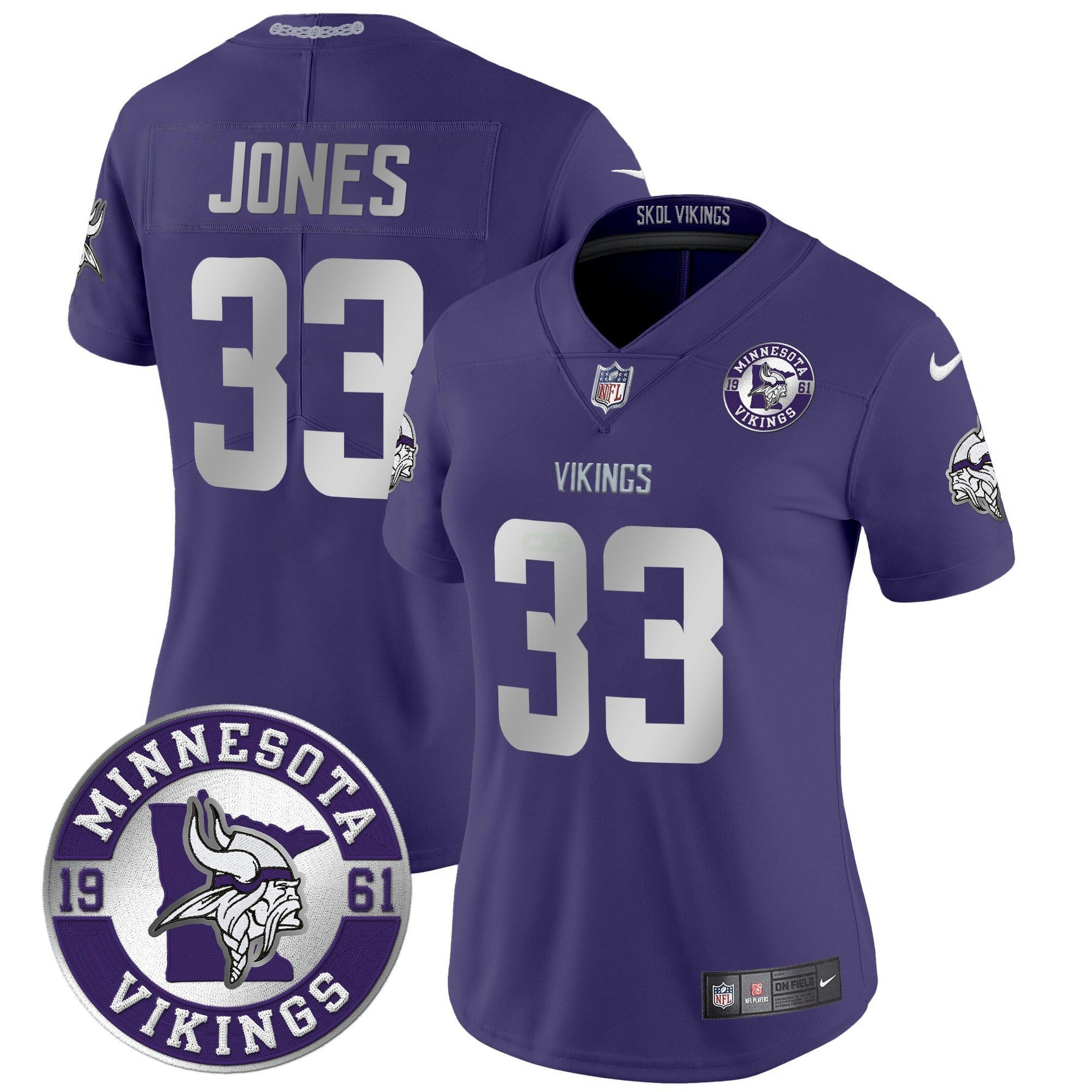Camisa NFL Women’s Minnesota 2024 Vapor Limited Jersey – Est. 1961 Patch