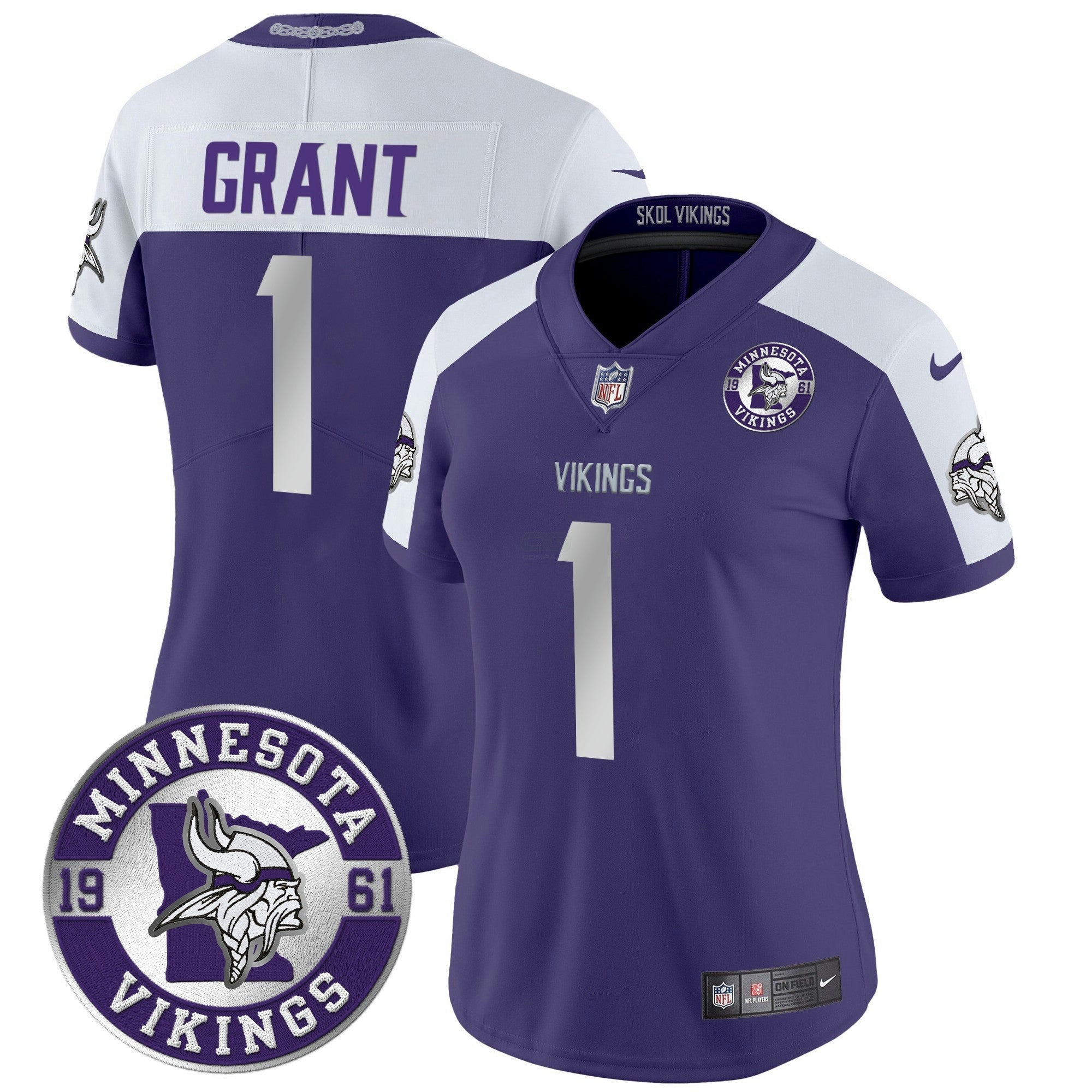 Camisa NFL Women’s Minnesota 2024 Vapor Limited Jersey – Est. 1961 Patch