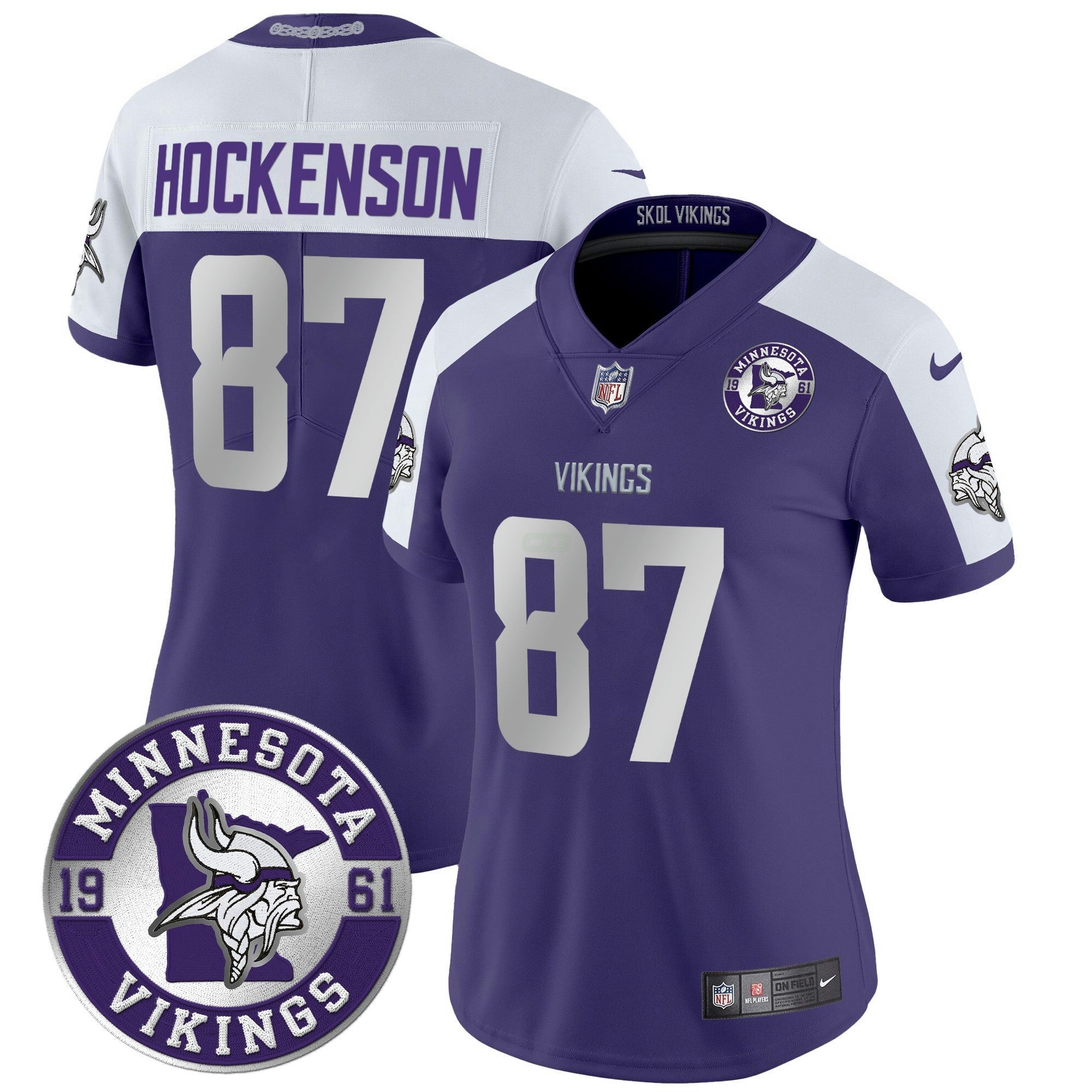 Camisa NFL Women’s Minnesota 2024 Vapor Limited Jersey – Est. 1961 Patch