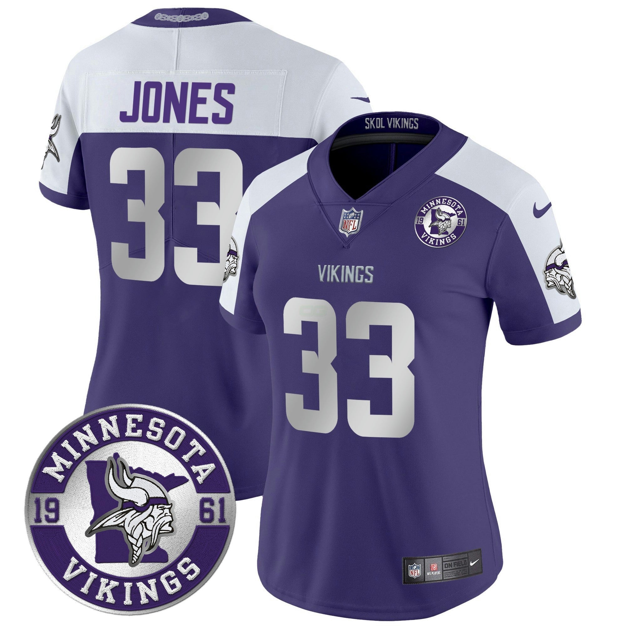 Camisa NFL Women’s Minnesota 2024 Vapor Limited Jersey – Est. 1961 Patch