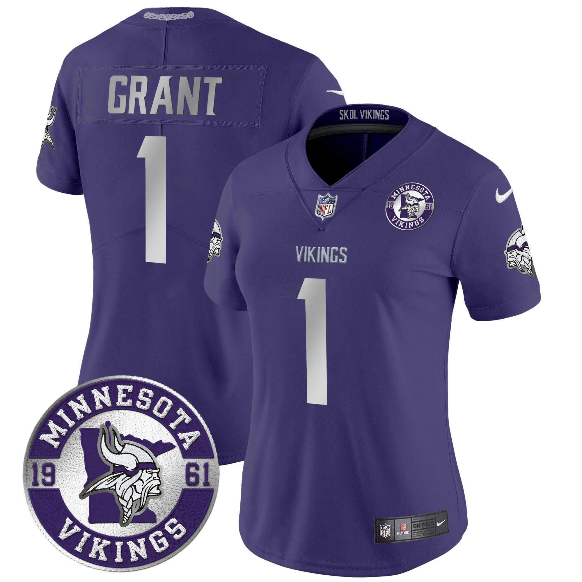 Camisa NFL Women’s Minnesota 2024 Vapor Limited Jersey – Est. 1961 Patch