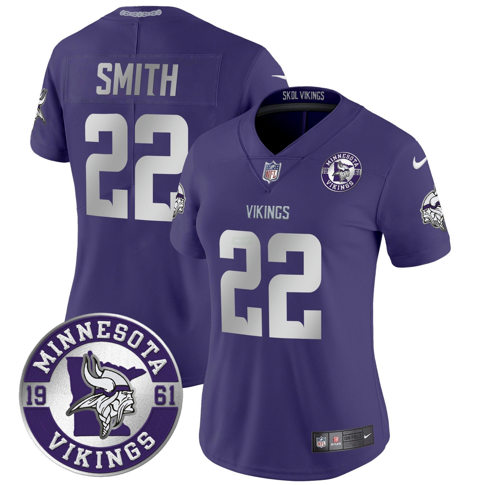 Camisa NFL Women’s Minnesota 2024 Vapor Limited Jersey – Est. 1961 Patch