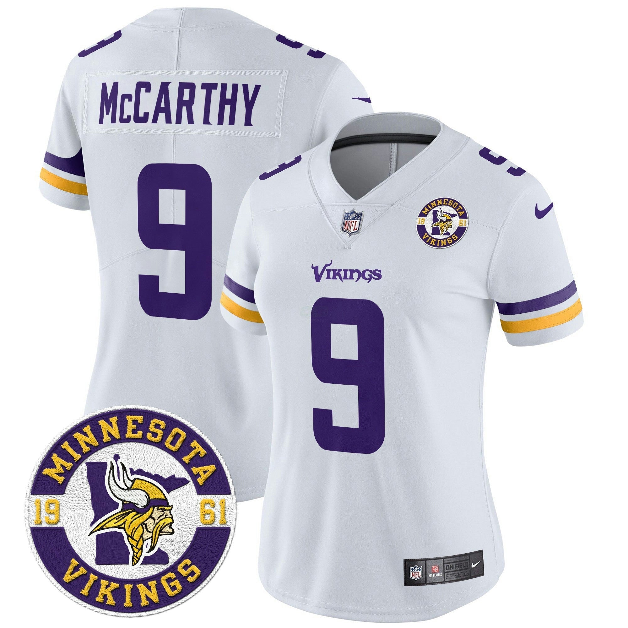 Camisa NFL Women’s Minnesota 2024 Vapor Limited Jersey V2 – Est. 1961 Patch