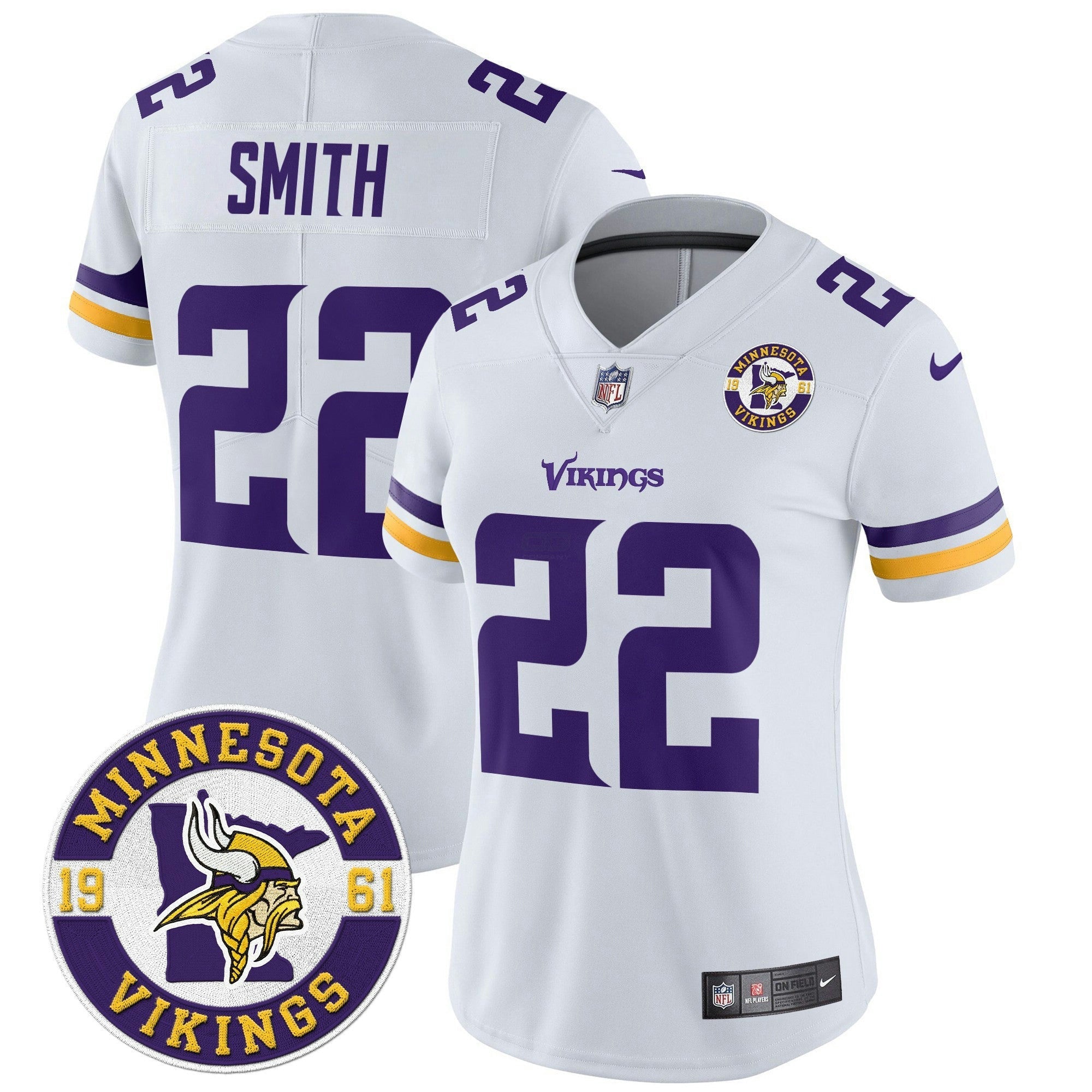 Camisa NFL Women’s Minnesota 2024 Vapor Limited Jersey V2 – Est. 1961 Patch