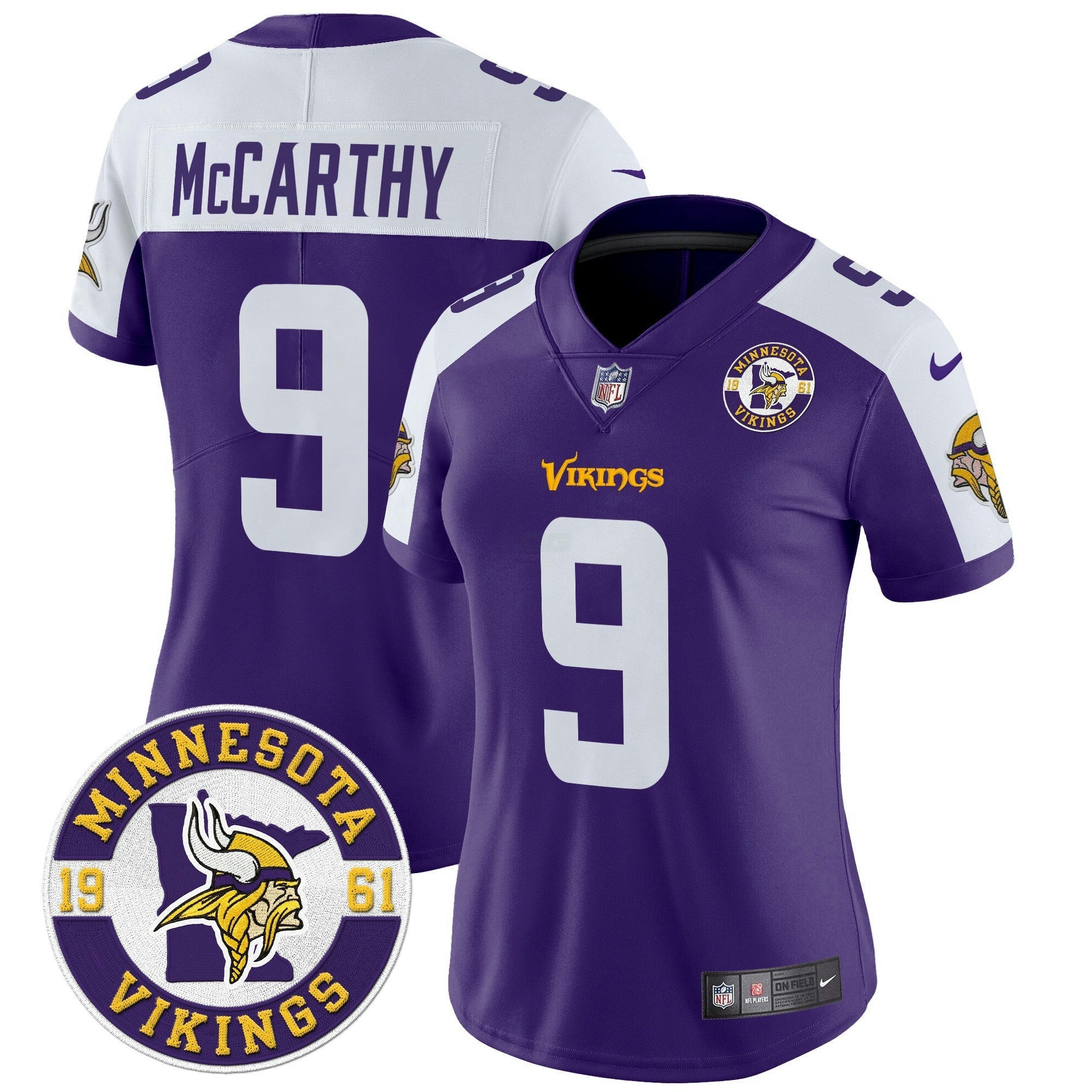 Camisa NFL Women’s Minnesota 2024 Vapor Limited Jersey V2 – Est. 1961 Patch
