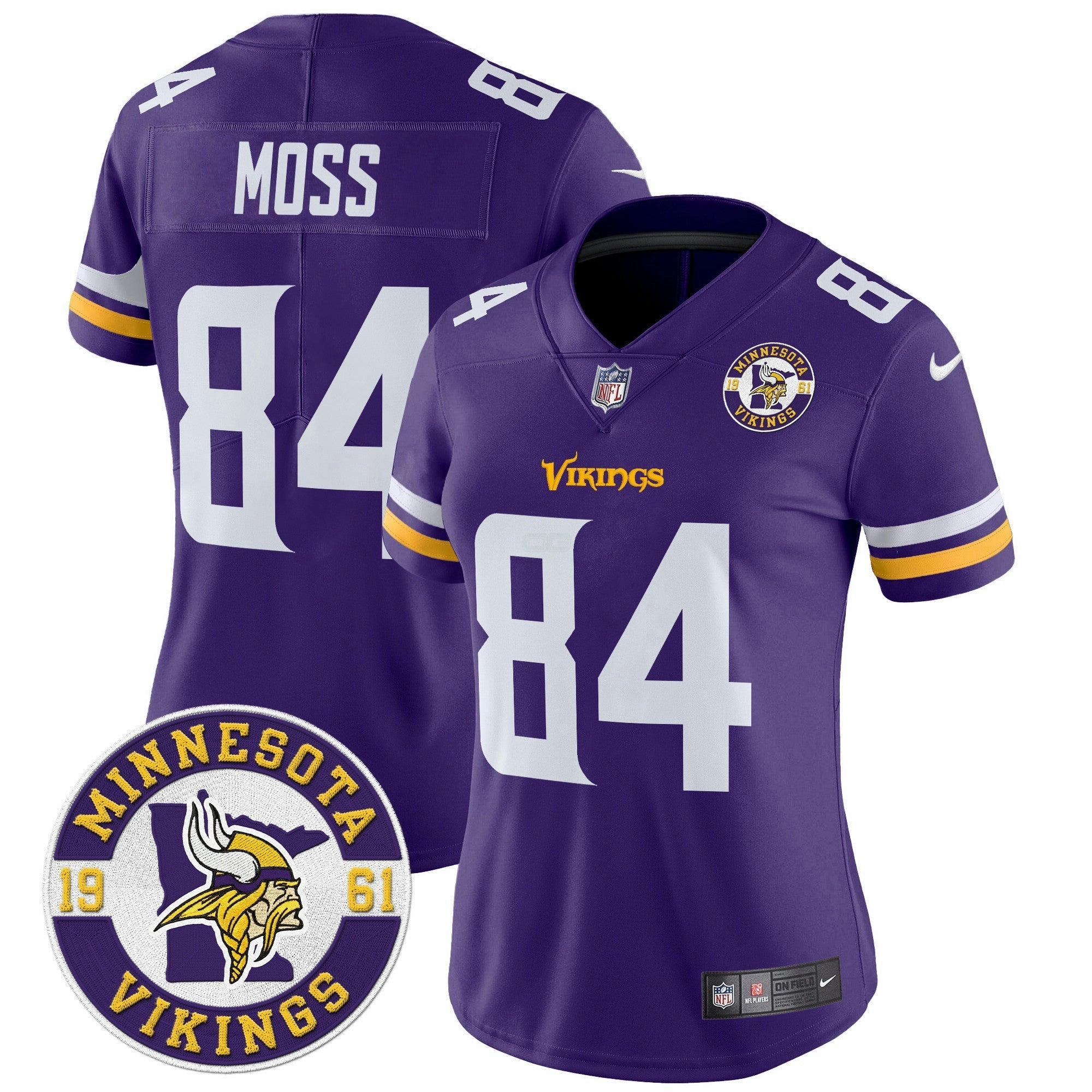 Camisa NFL Women’s Minnesota 2024 Vapor Limited Jersey V2 – Est. 1961 Patch