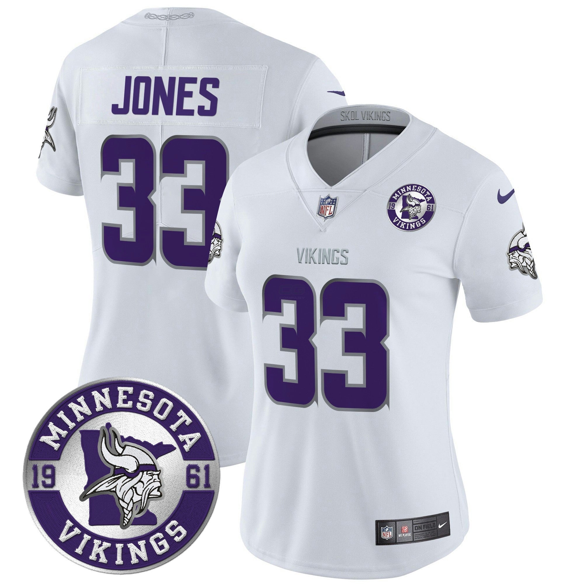 Camisa NFL Women’s Minnesota 2024 Vapor Limited Jersey V2 – Est. 1961 Patch