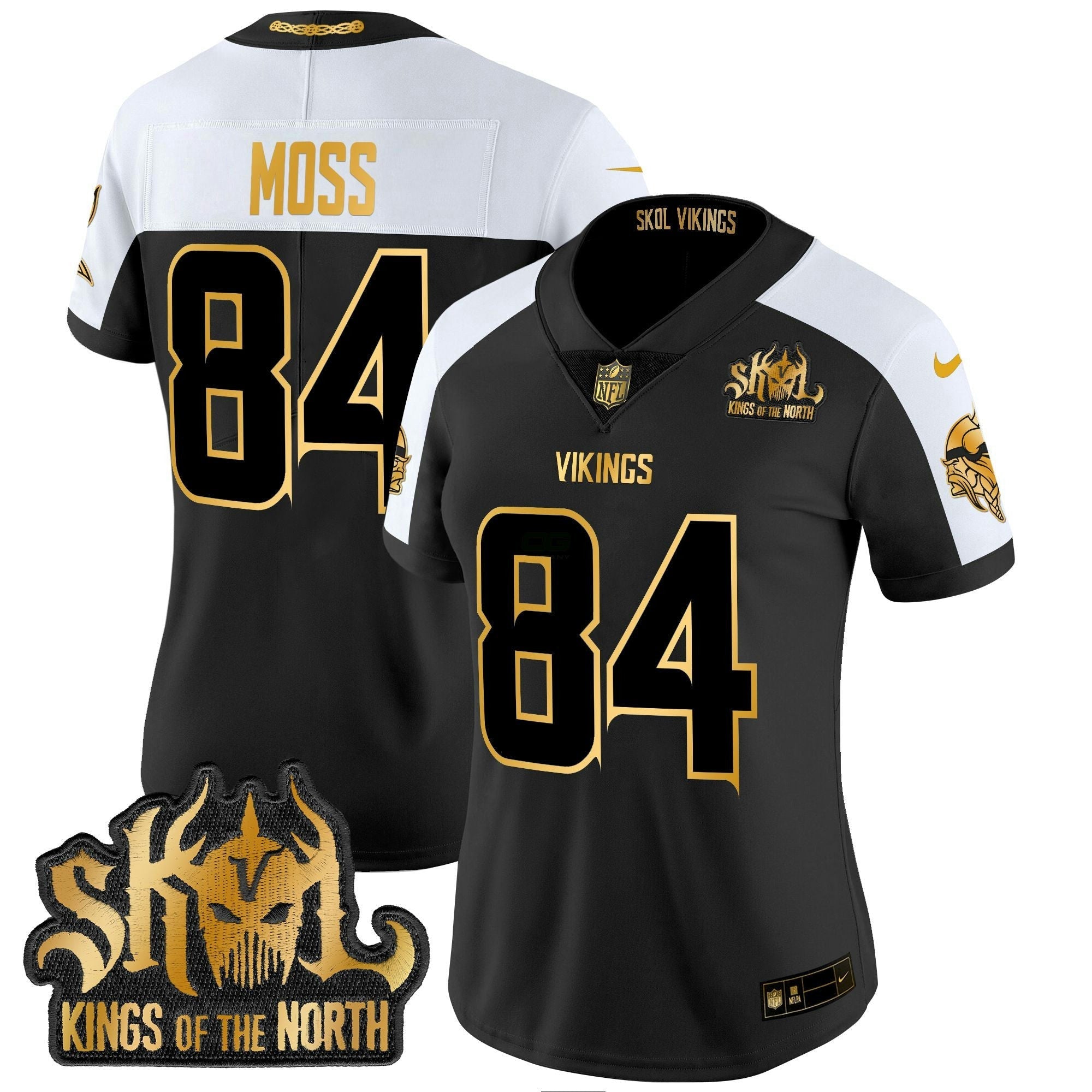 Camisa NFL Women’s Minnesota 2024 Winter Warrior Skol Patch Dourada Vapor Limited Jersey