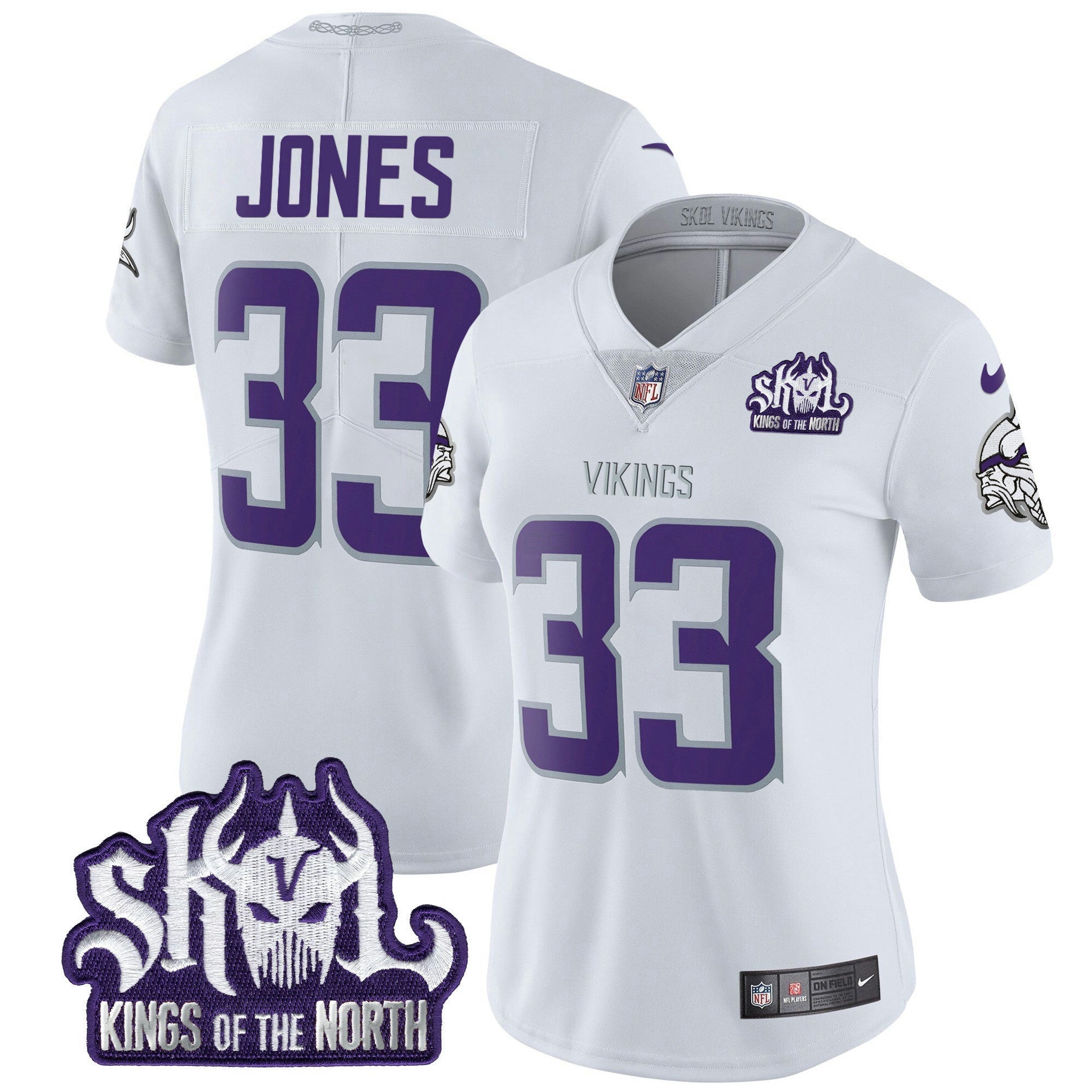 Camisa NFL Women’s Minnesota 2024 Winter Warrior Skol Patch Vapor Limited Jersey