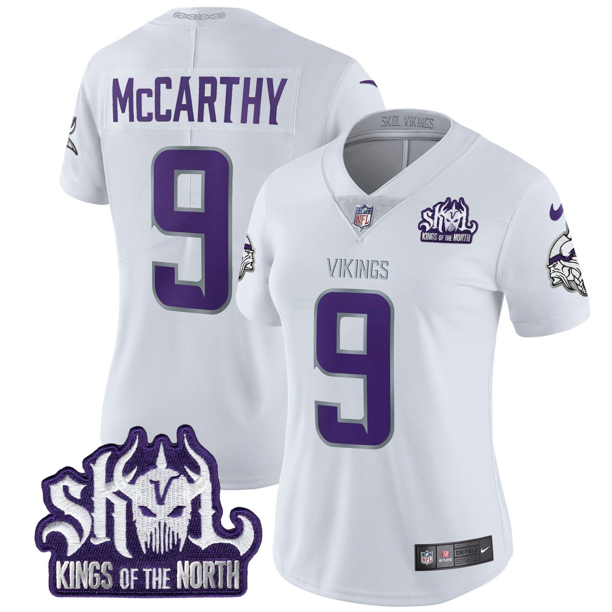 Camisa NFL Women’s Minnesota 2024 Winter Warrior Skol Patch Vapor Limited Jersey