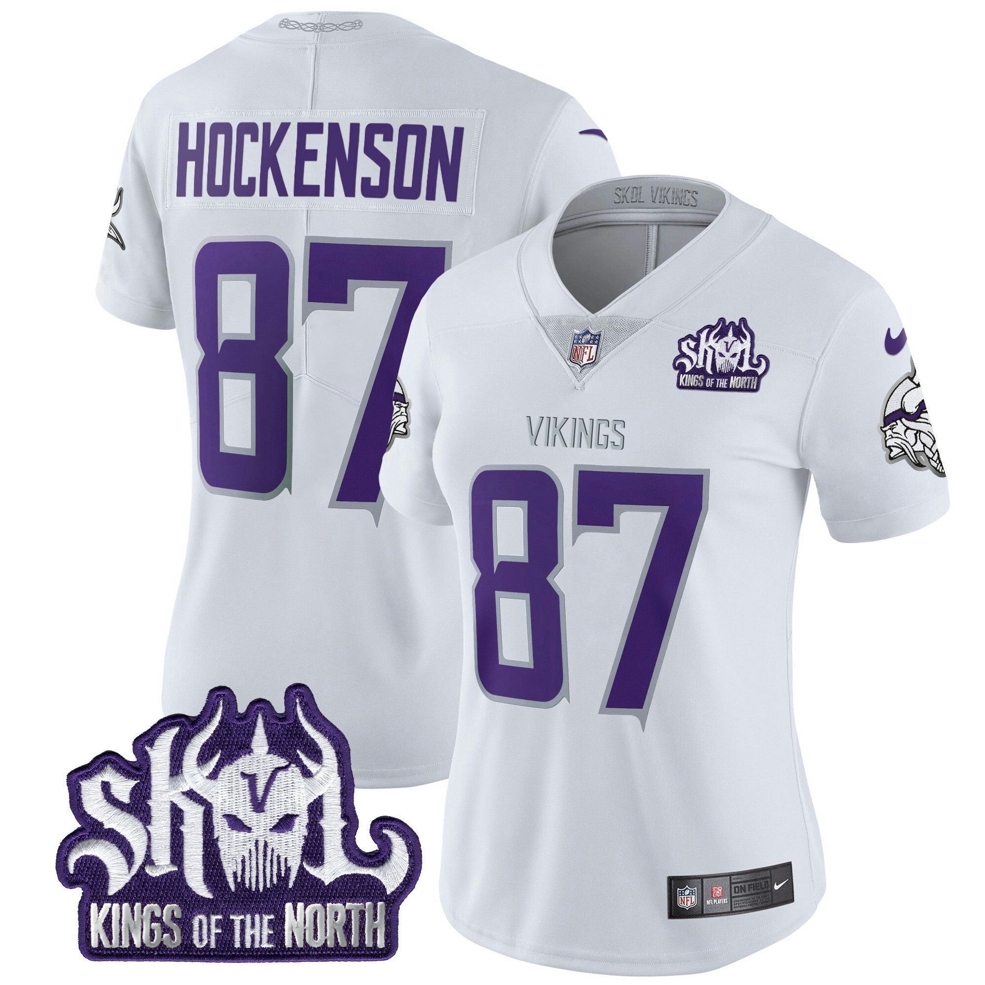 Camisa NFL Women’s Minnesota 2024 Winter Warrior Skol Patch Vapor Limited Jersey
