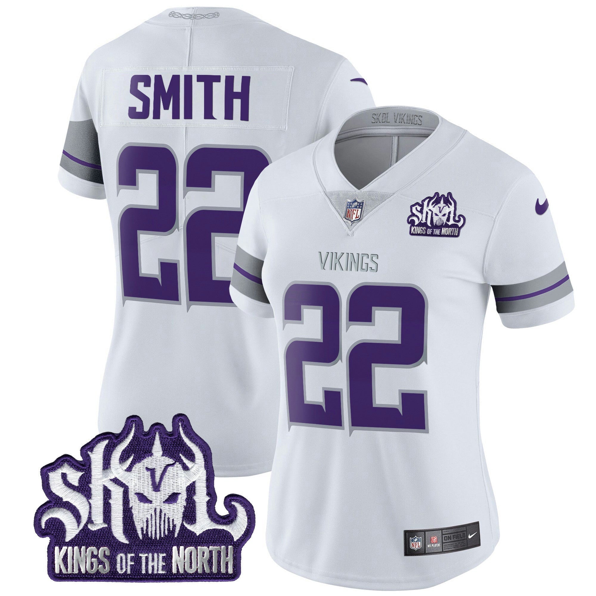 Camisa NFL Women’s Minnesota 2024 Winter Warrior Skol Patch Vapor Limited Jersey