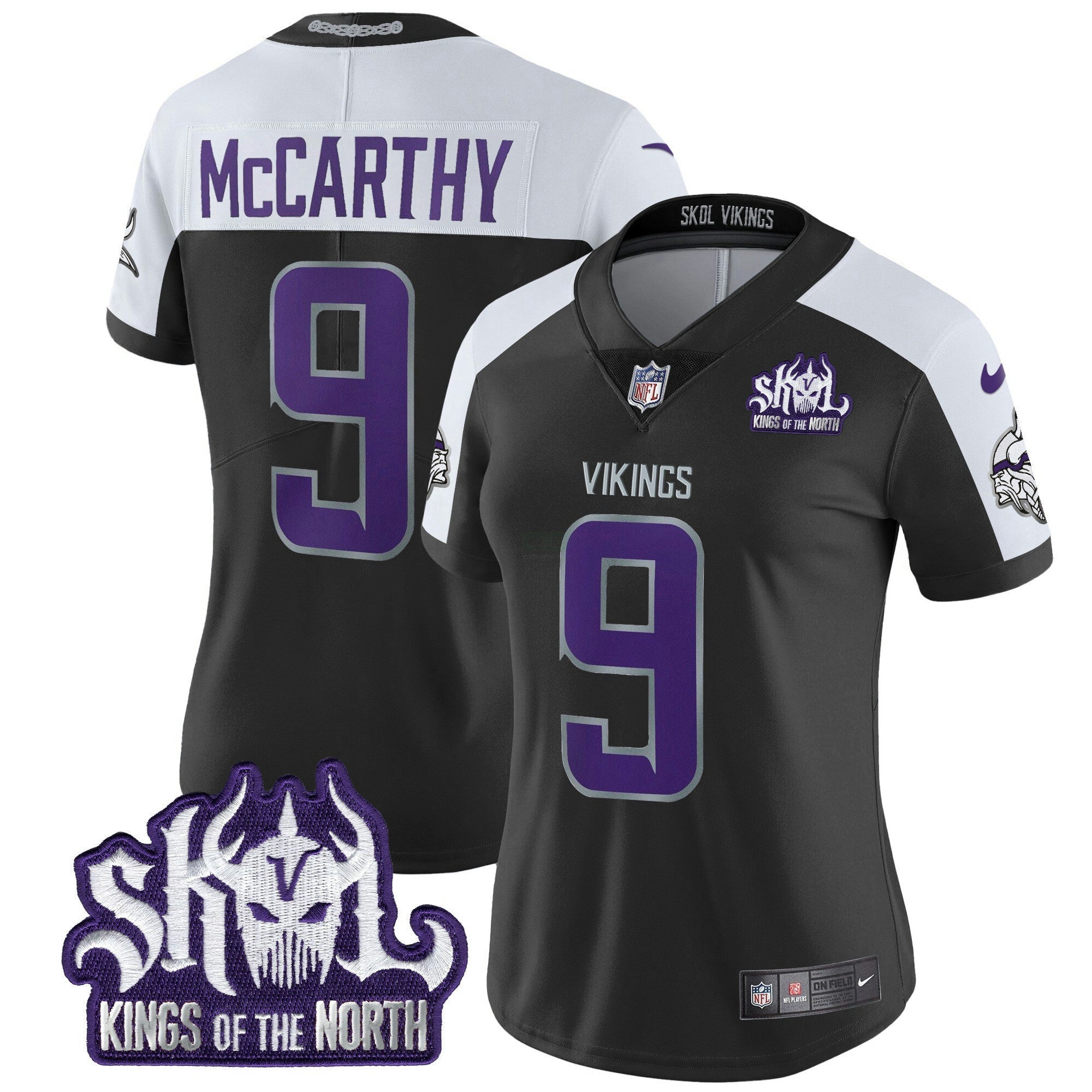 Camisa NFL Women’s Minnesota 2024 Winter Warrior Skol Patch Vapor Limited Jersey