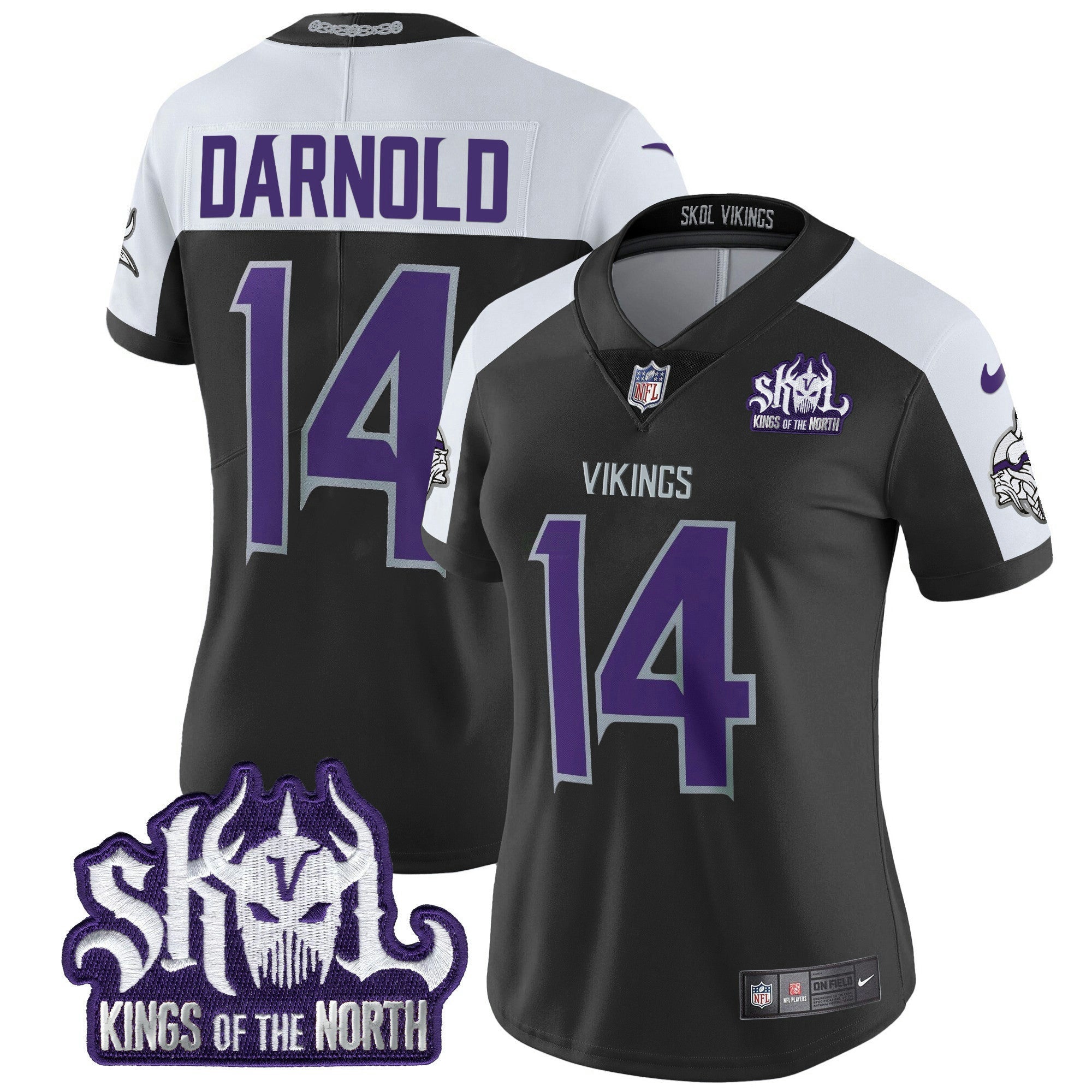 Camisa NFL Women’s Minnesota 2024 Winter Warrior Skol Patch Vapor Limited Jersey
